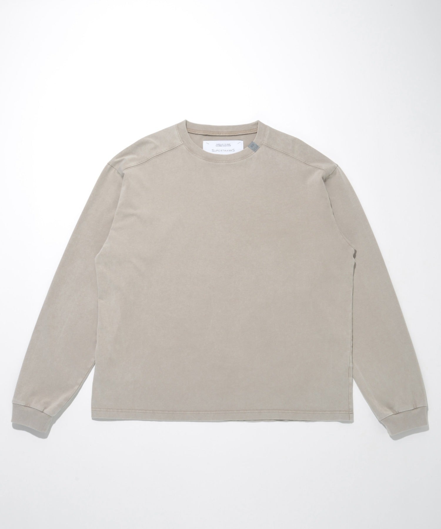 Pigment dyed Print L/S T-shirt - l.gray
