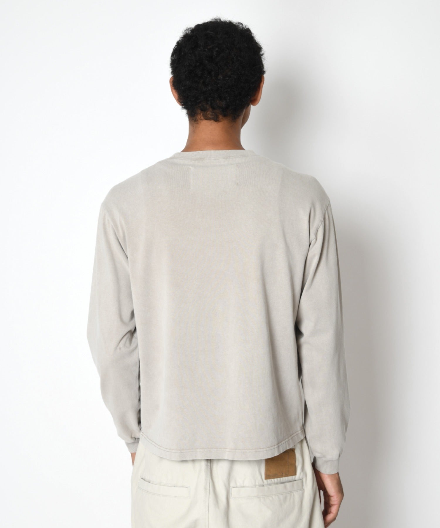 Pigment dyed L/S T-shirt (無地) - l.black