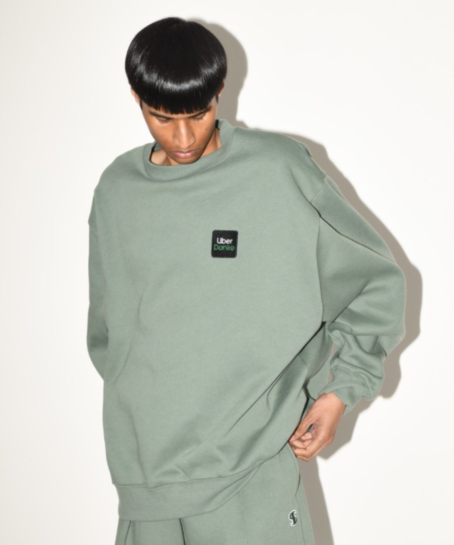 'Uber Danke' sweat - ash gray