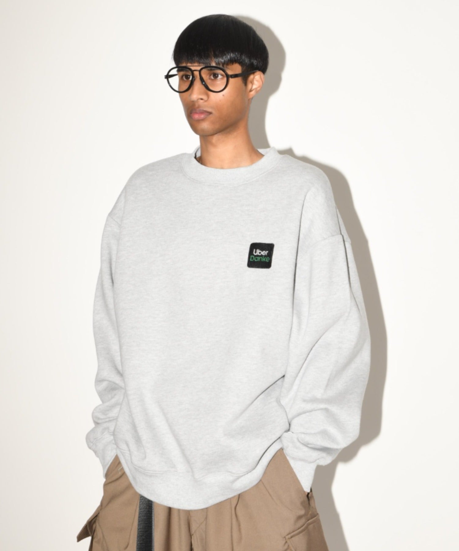 'Uber Danke' sweat - ash gray