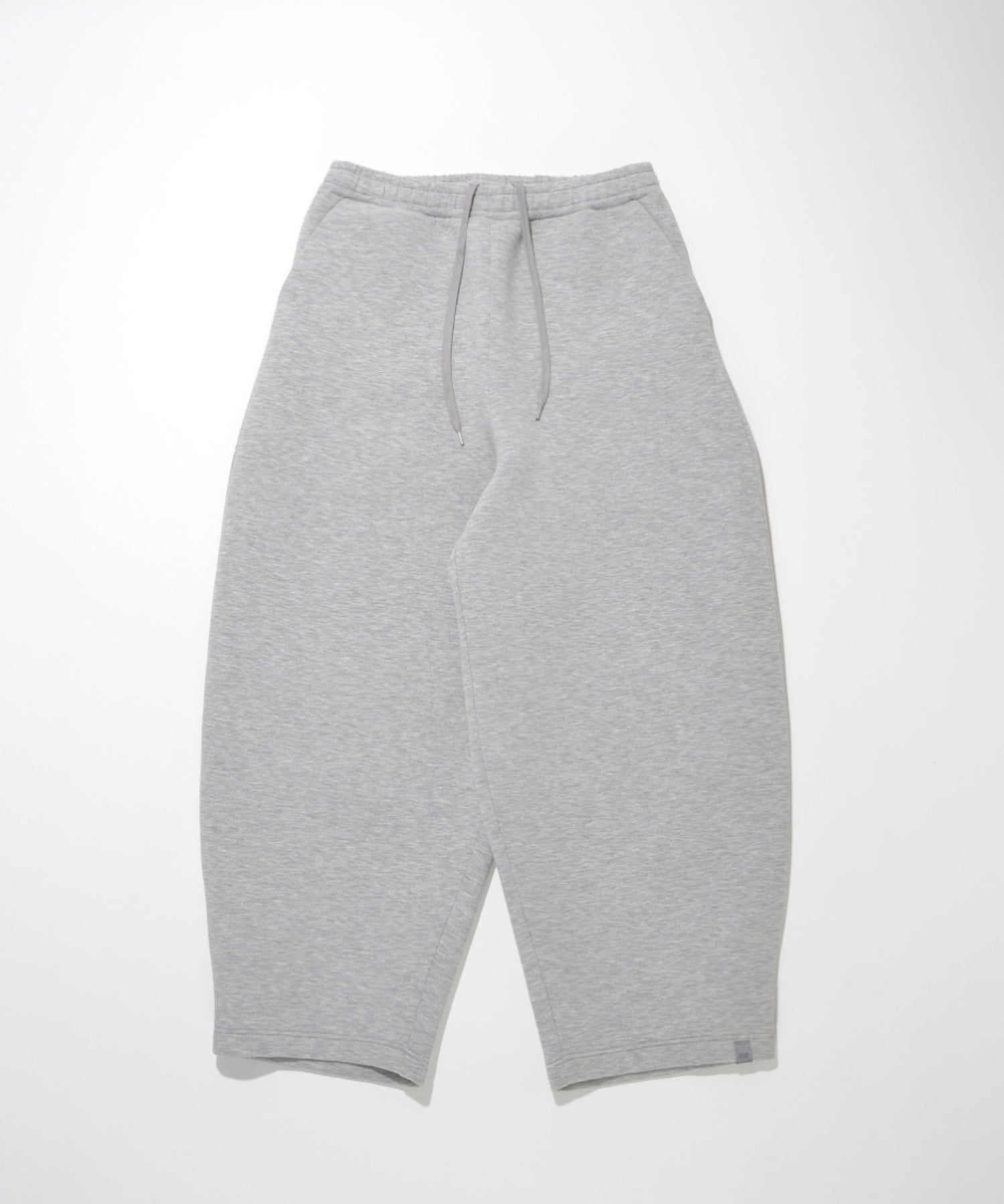 Double-knit Side-tuck Wide Pants (無地) - ash gray