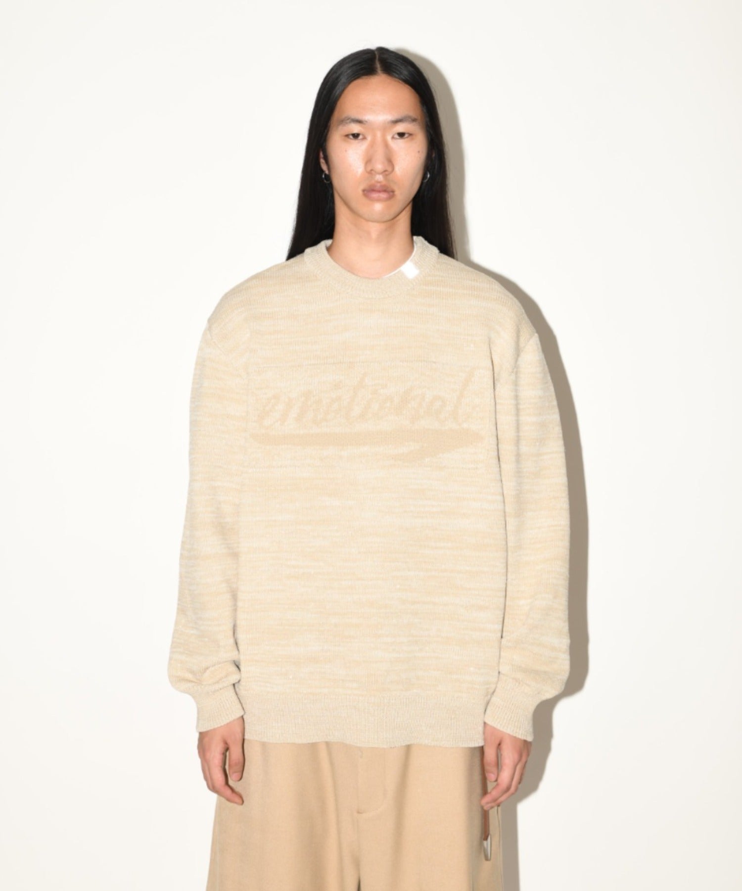 Glitter mix crew-neck knit - black mix