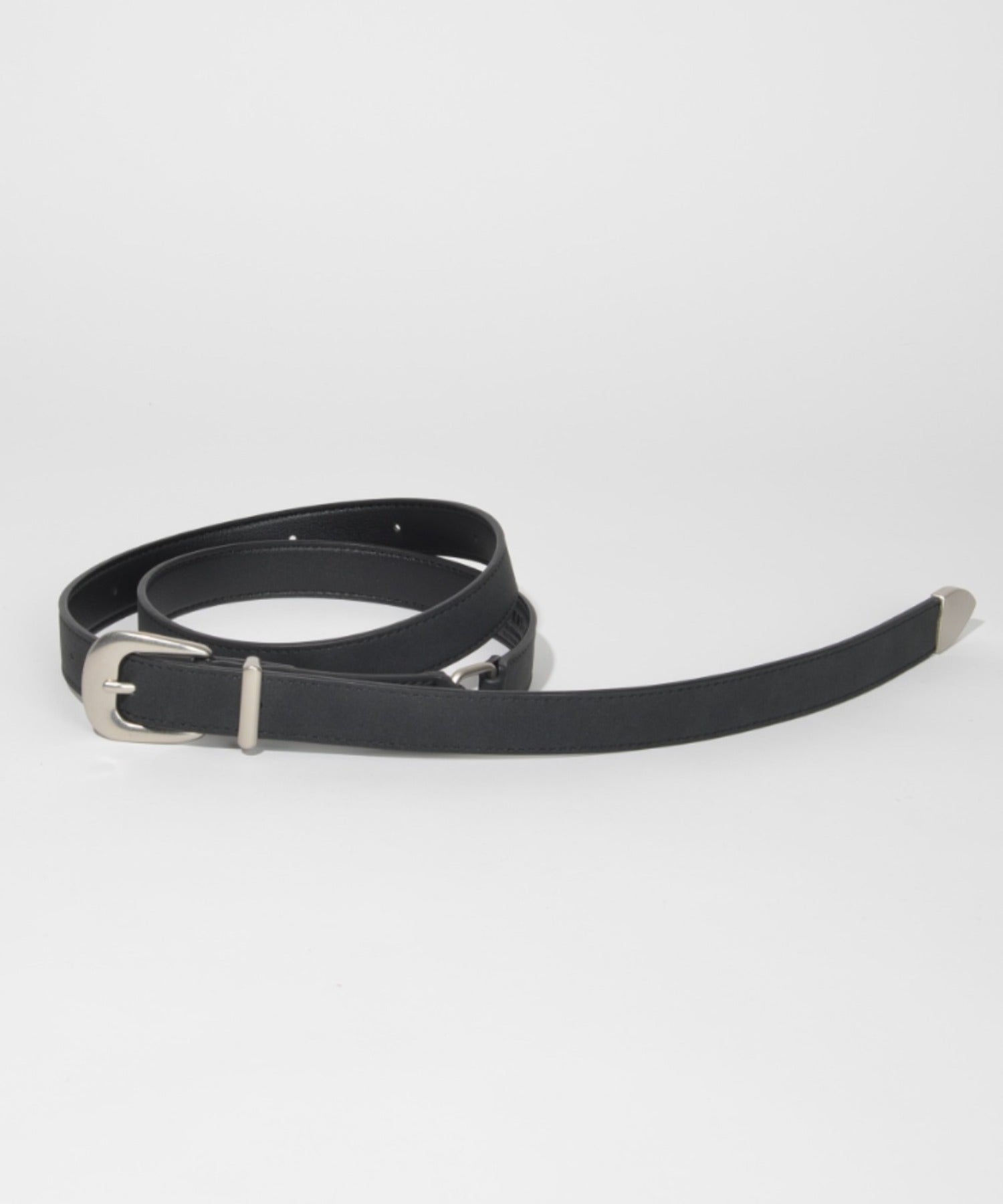 Ling narrow Suede Belt- cream