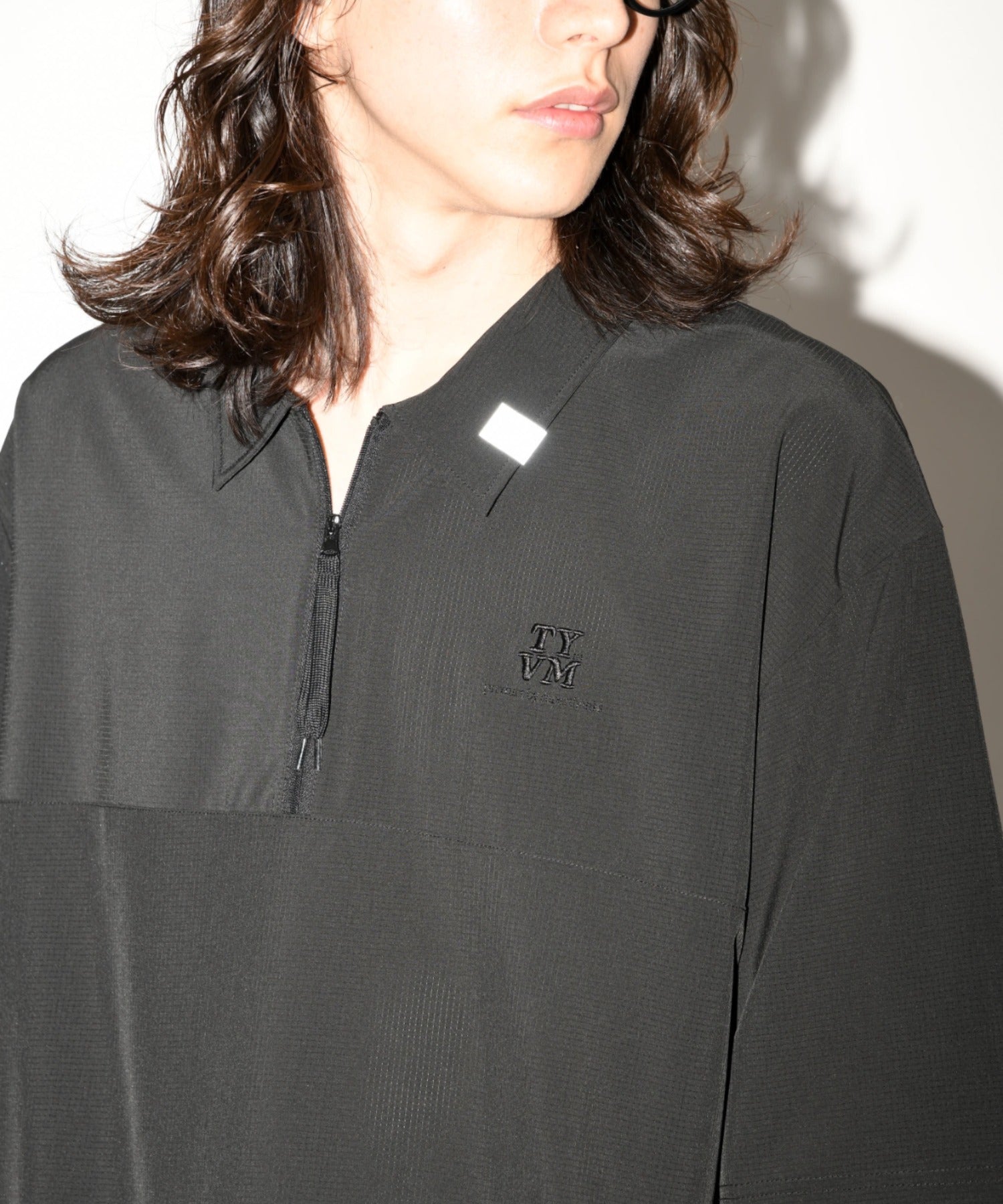 Technical S/S zip-pullover c.gray/black