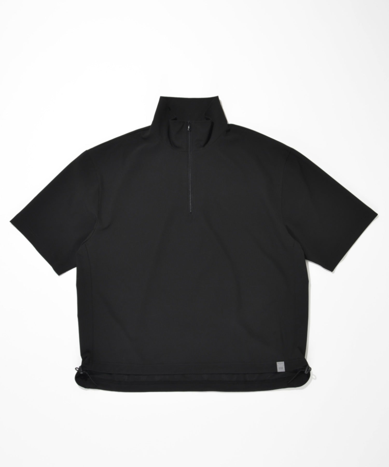  ハーフジップトップ S ブラック Technical S/S high-zip pullover - black