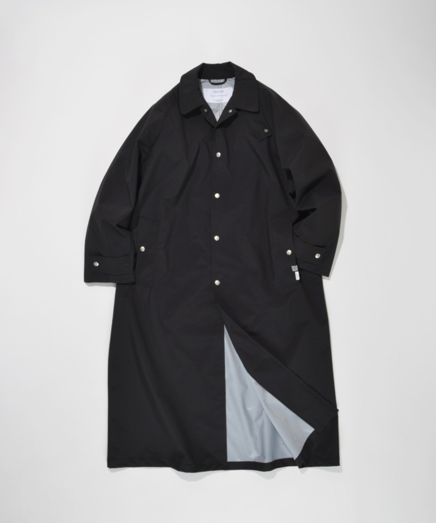 Soutien collar long coat - khaki/gray