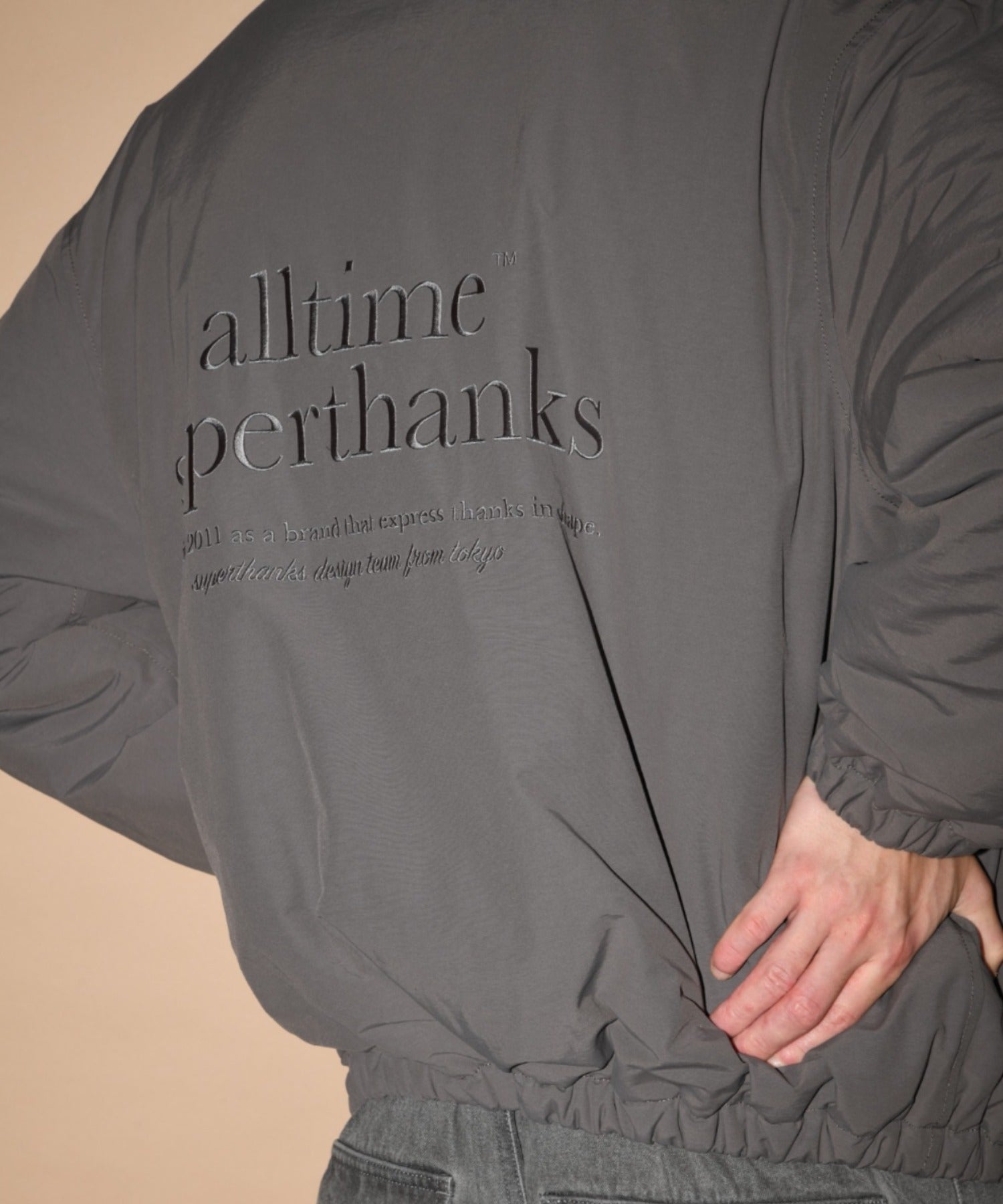 Zip-up Padded Short Jacket - c.gray