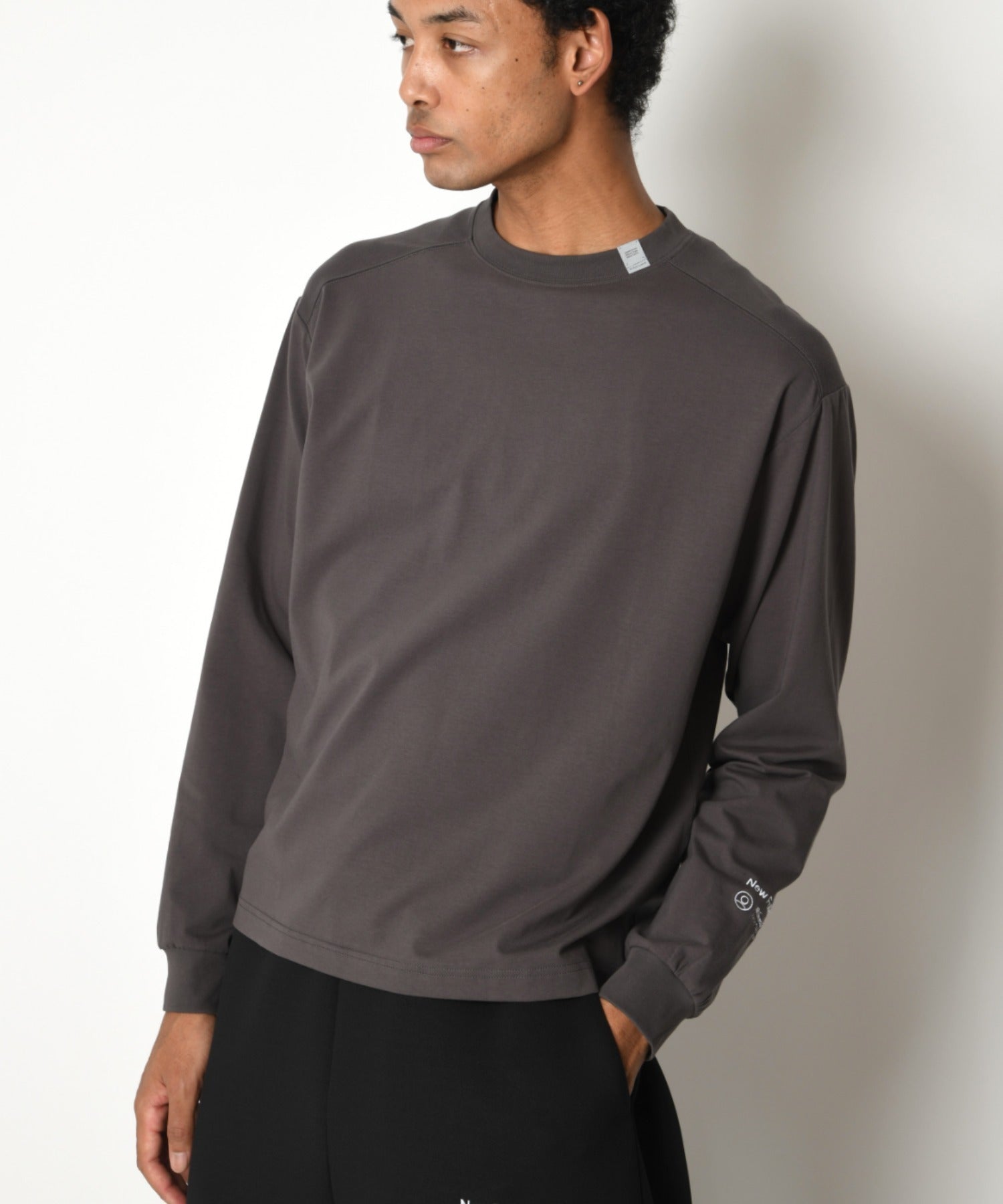 SBY Embroidery L/S T-shirt - c.gray