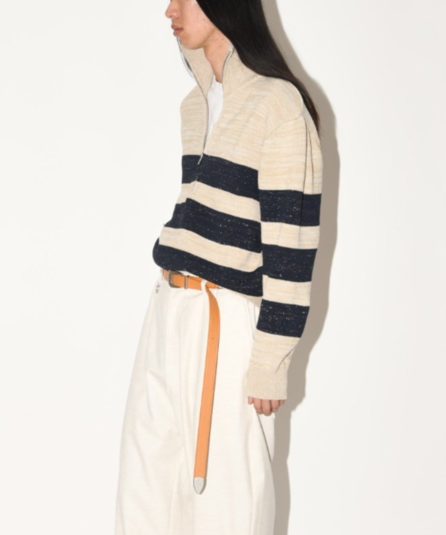 Long narrow belt - white