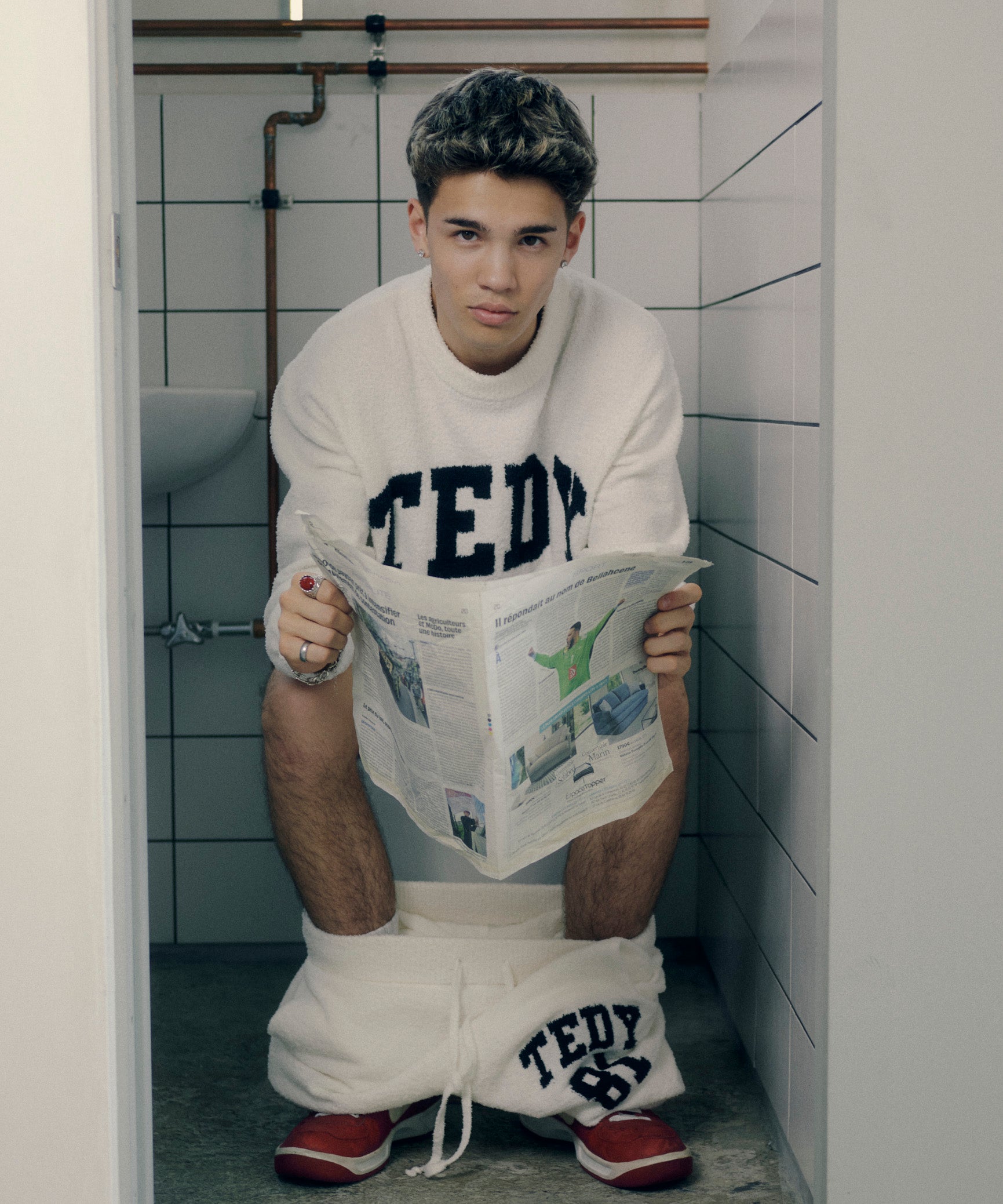 TEDY-81 LOGO crew neck - gray