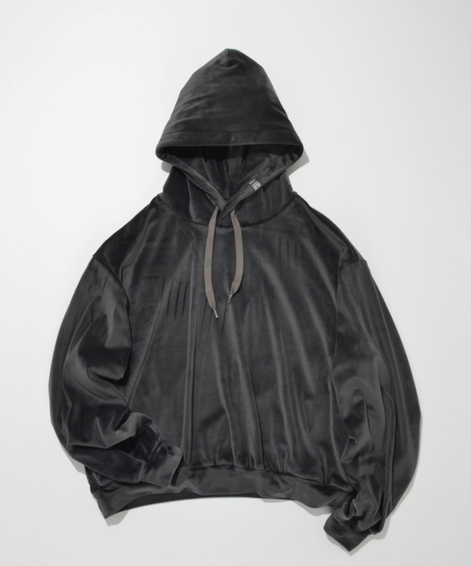 Velour Short Hoodie - black