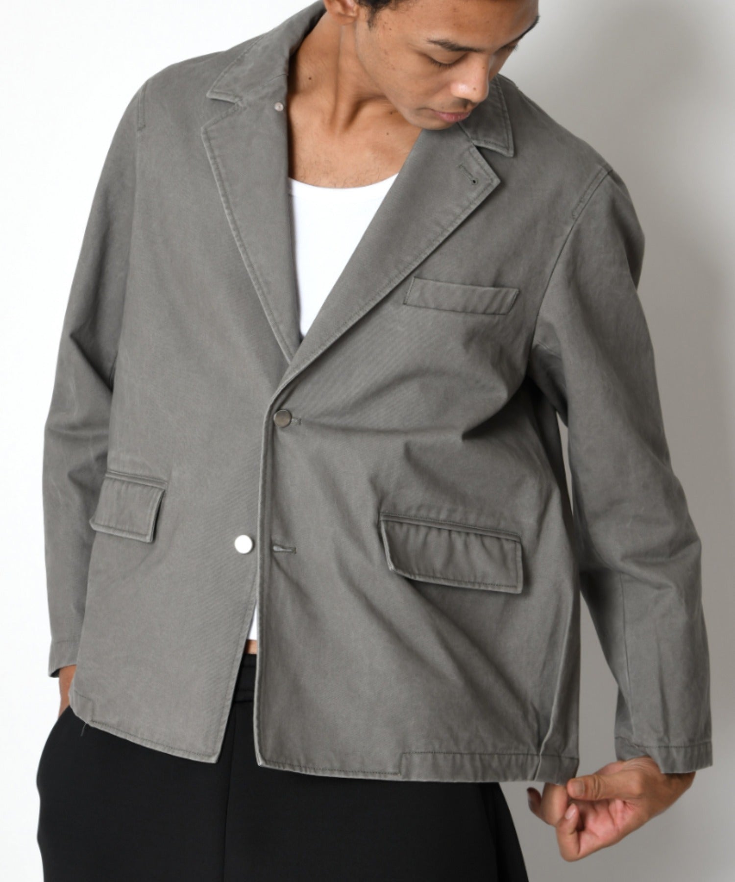 Pigment dyed Twill Jacket - gray