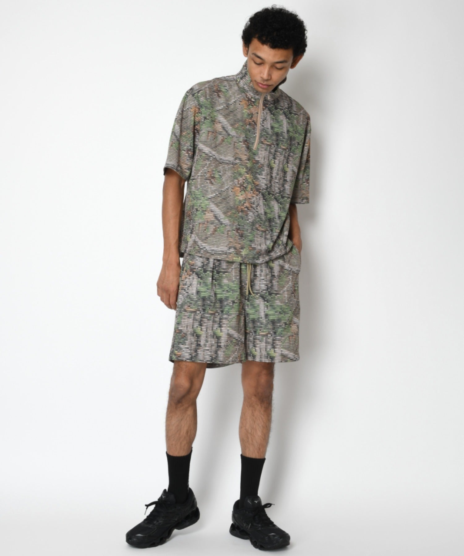 Technical S/S high-zip pullover - mosictree