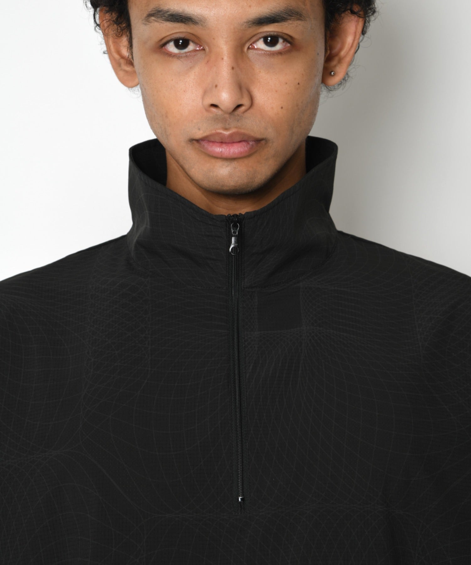 Technical S/S high-zip pullover - lineblack