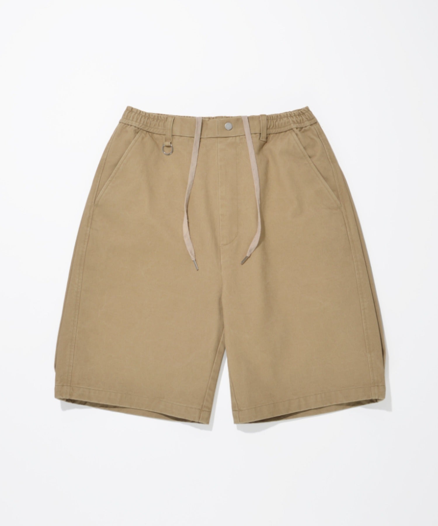 Pigment dyed Twill side-tuck shorts - beige