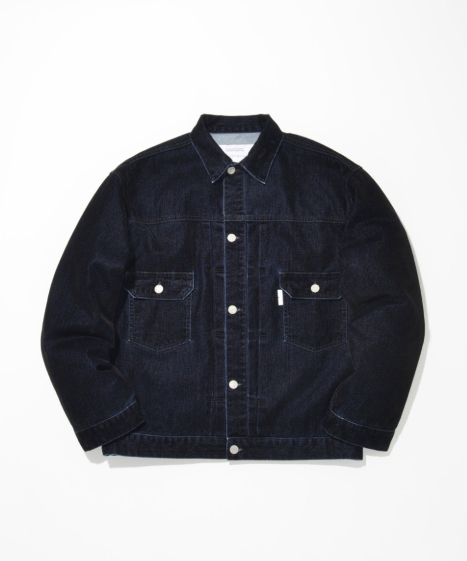 Black flocky denim type2-jacket - biowash black
