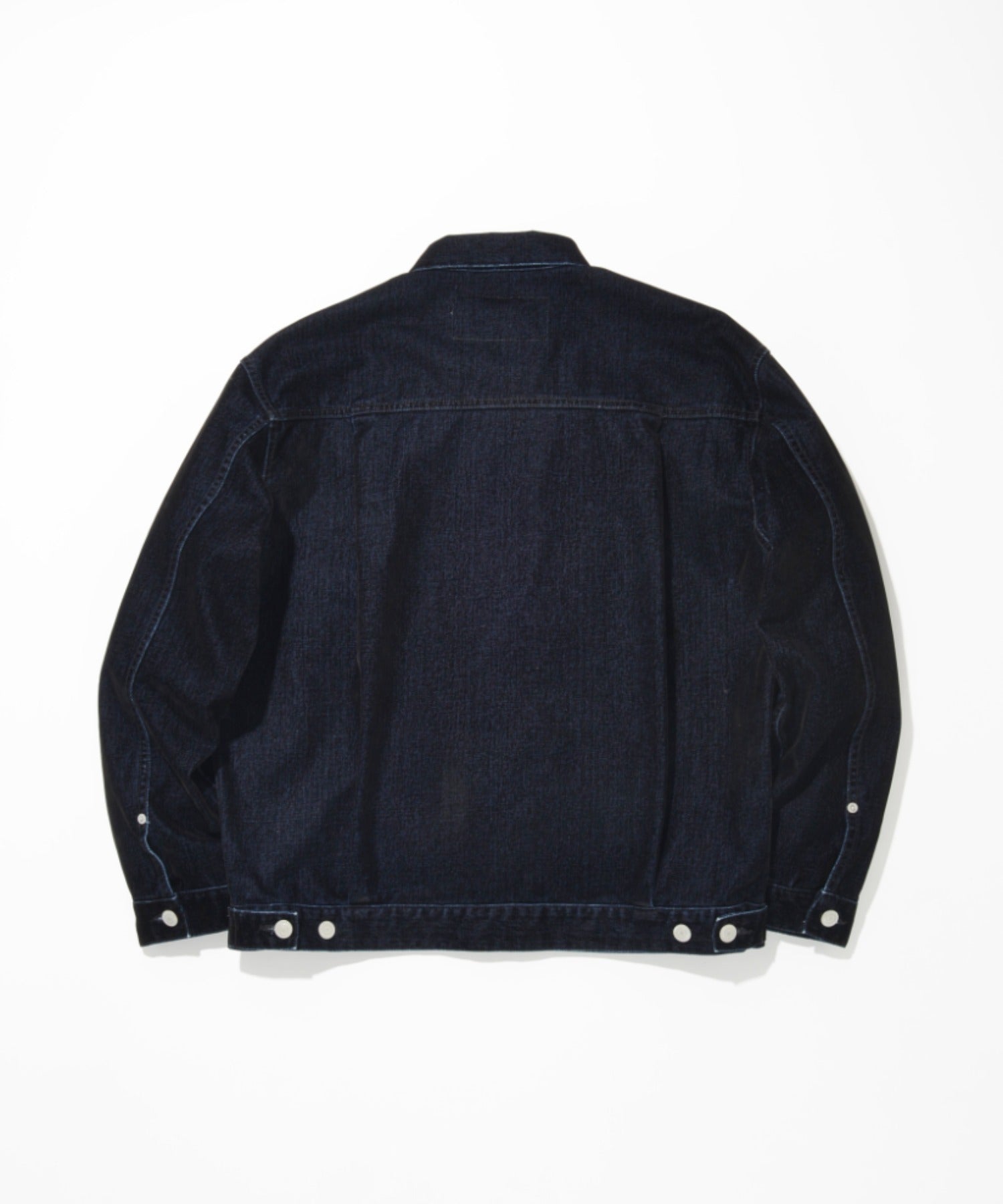 Black flocky denim type2-jacket - onewash black