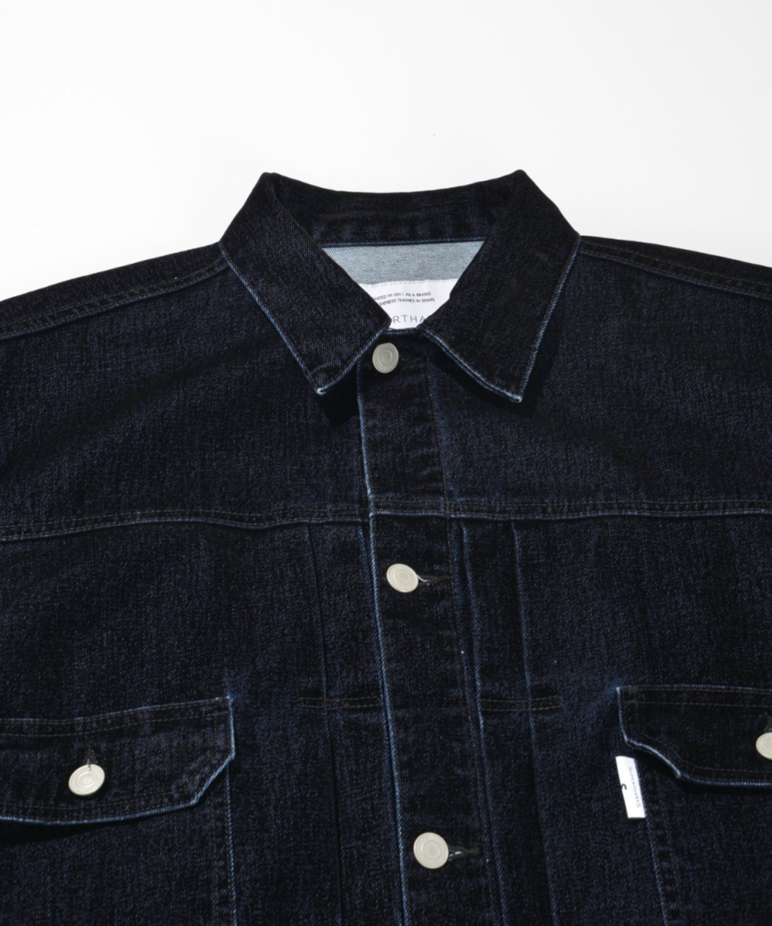 Black flocky denim type2-jacket - onewash black