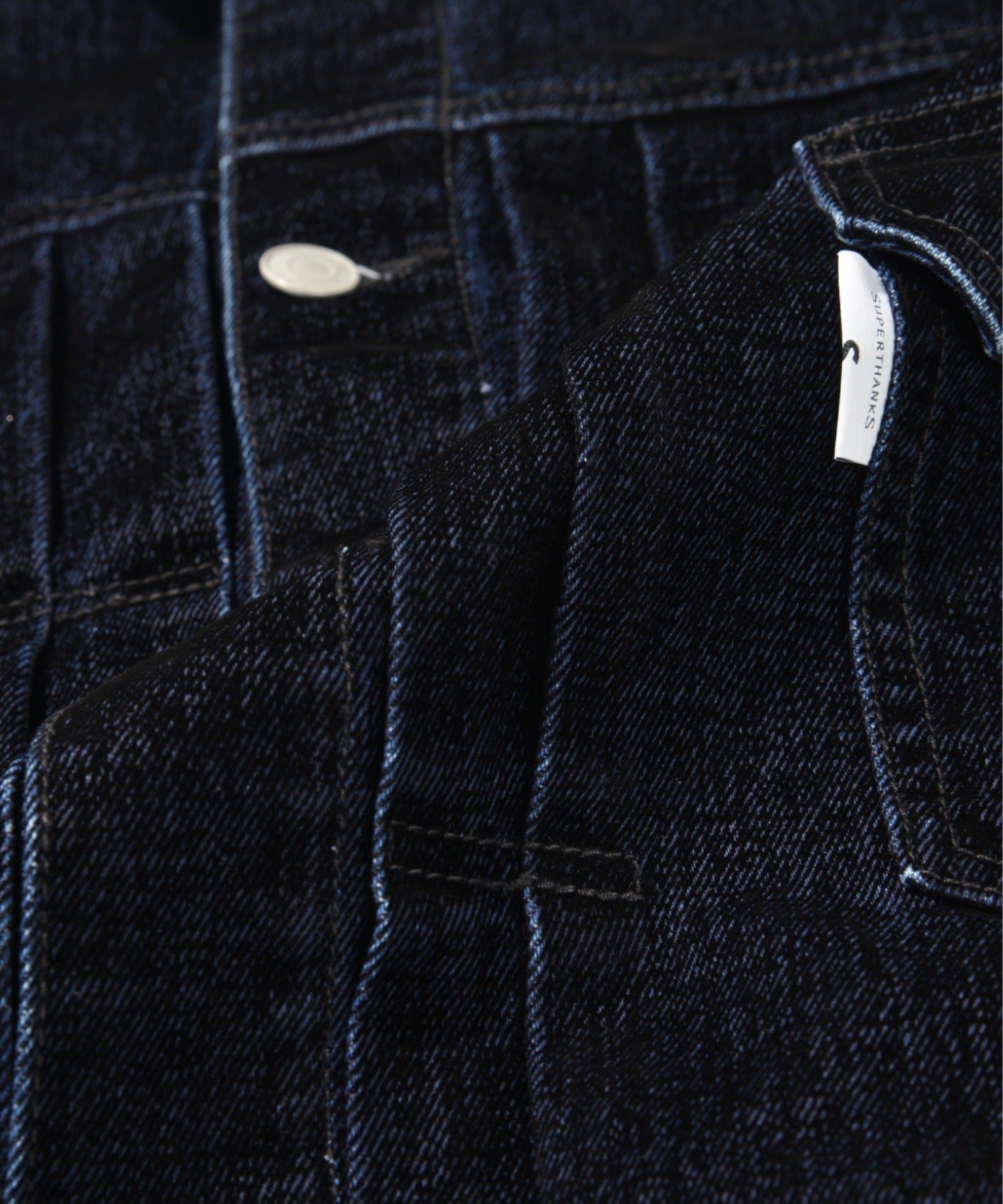 Black flocky denim type2-jacket - onewash black