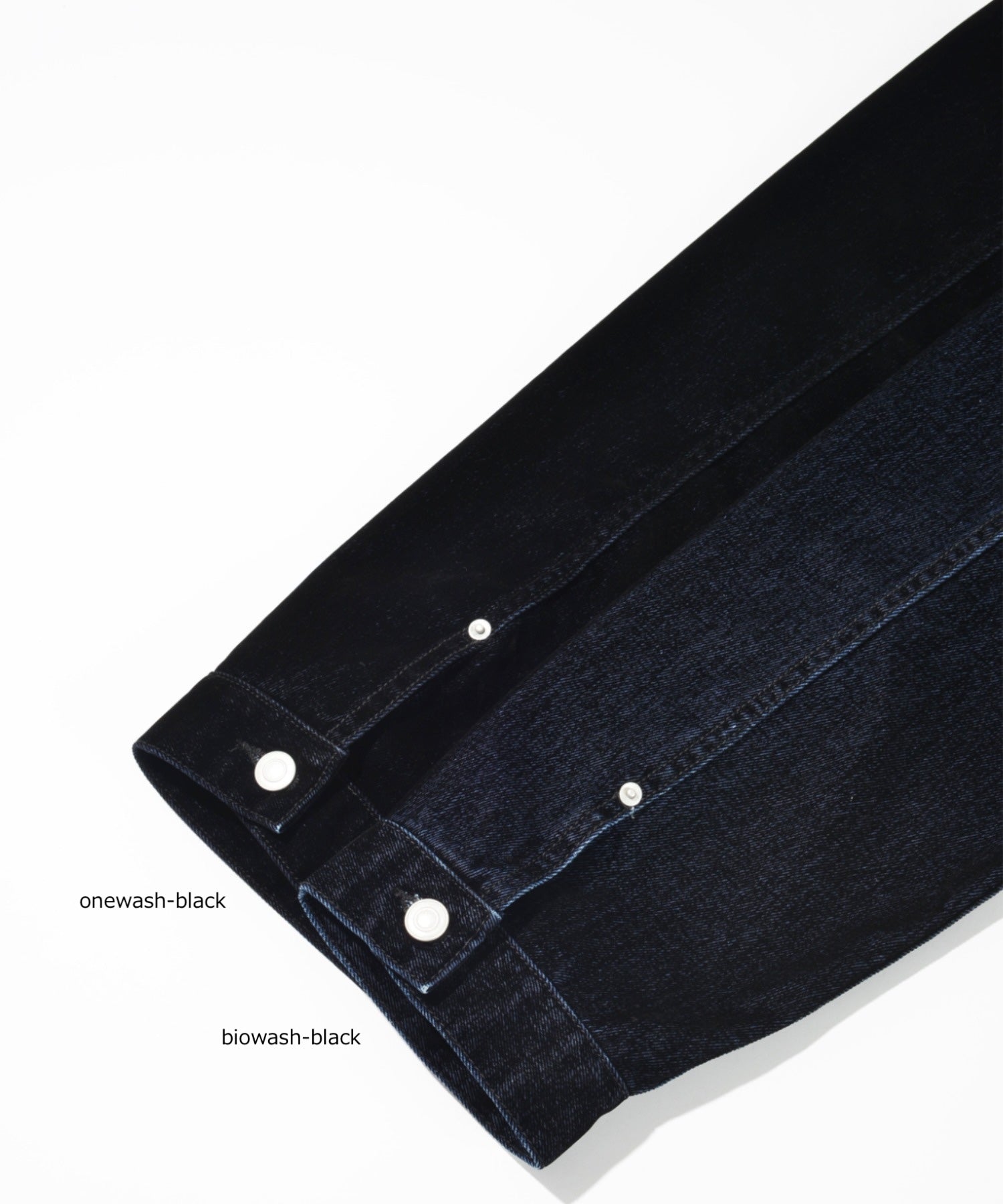 Black flocky denim type2-jacket - onewash black
