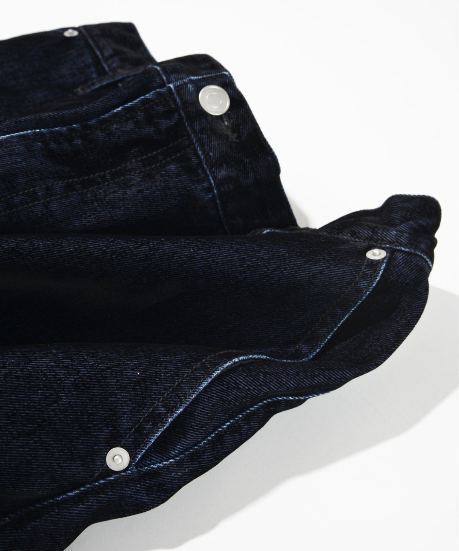 Black flocky denim barrel leg trousers - onewash black