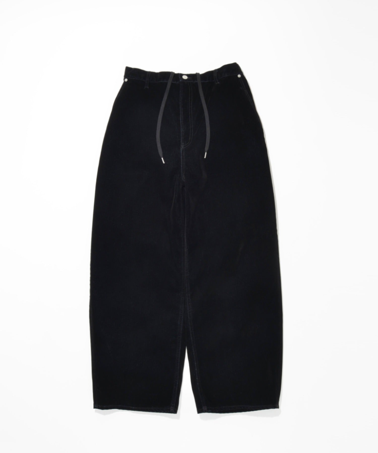 Black flocky denim barrel leg trousers - onewash black