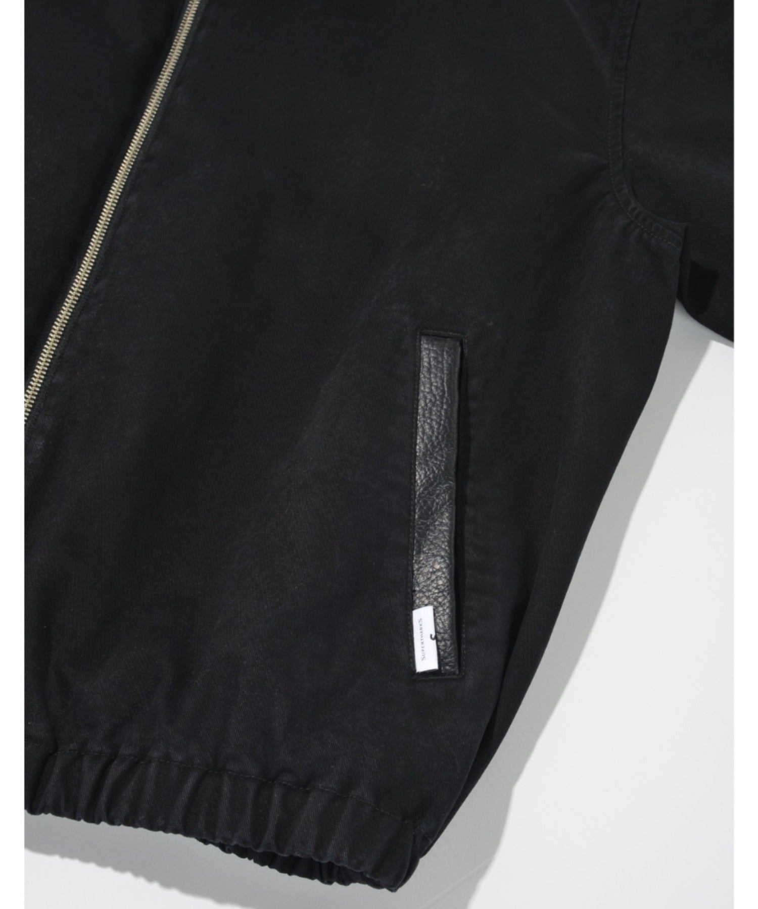 Pigment dyed stand-collar zip blouson-black