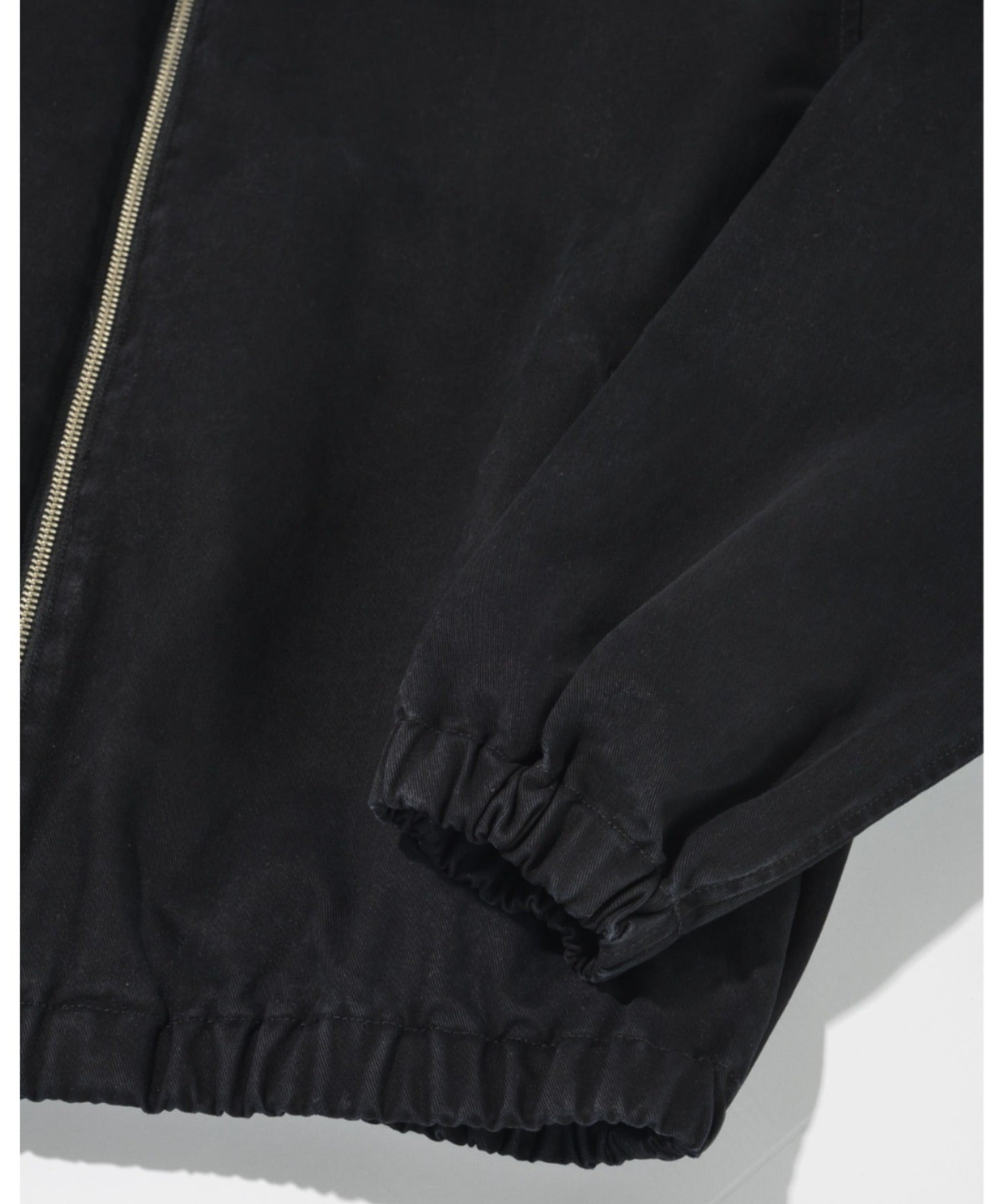 Pigment dyed stand-collar zip blouson-black