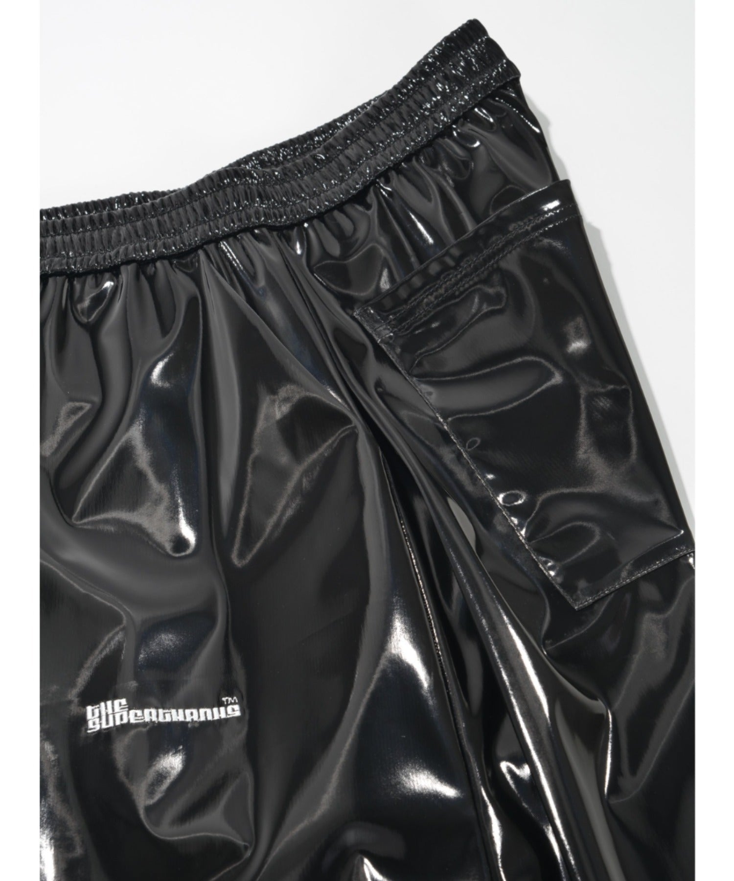 Side-tuck balloon pants - glitter black
