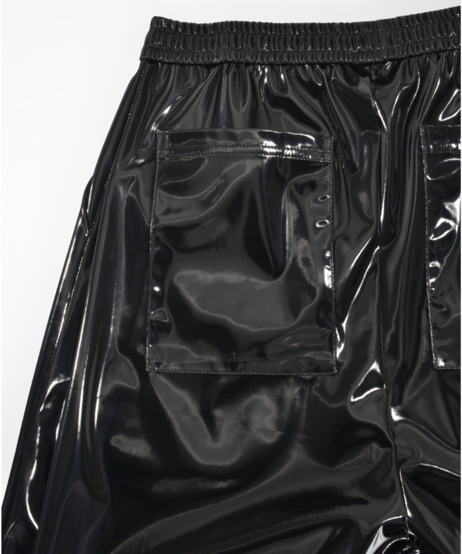 Side-tuck balloon pants - glitter black