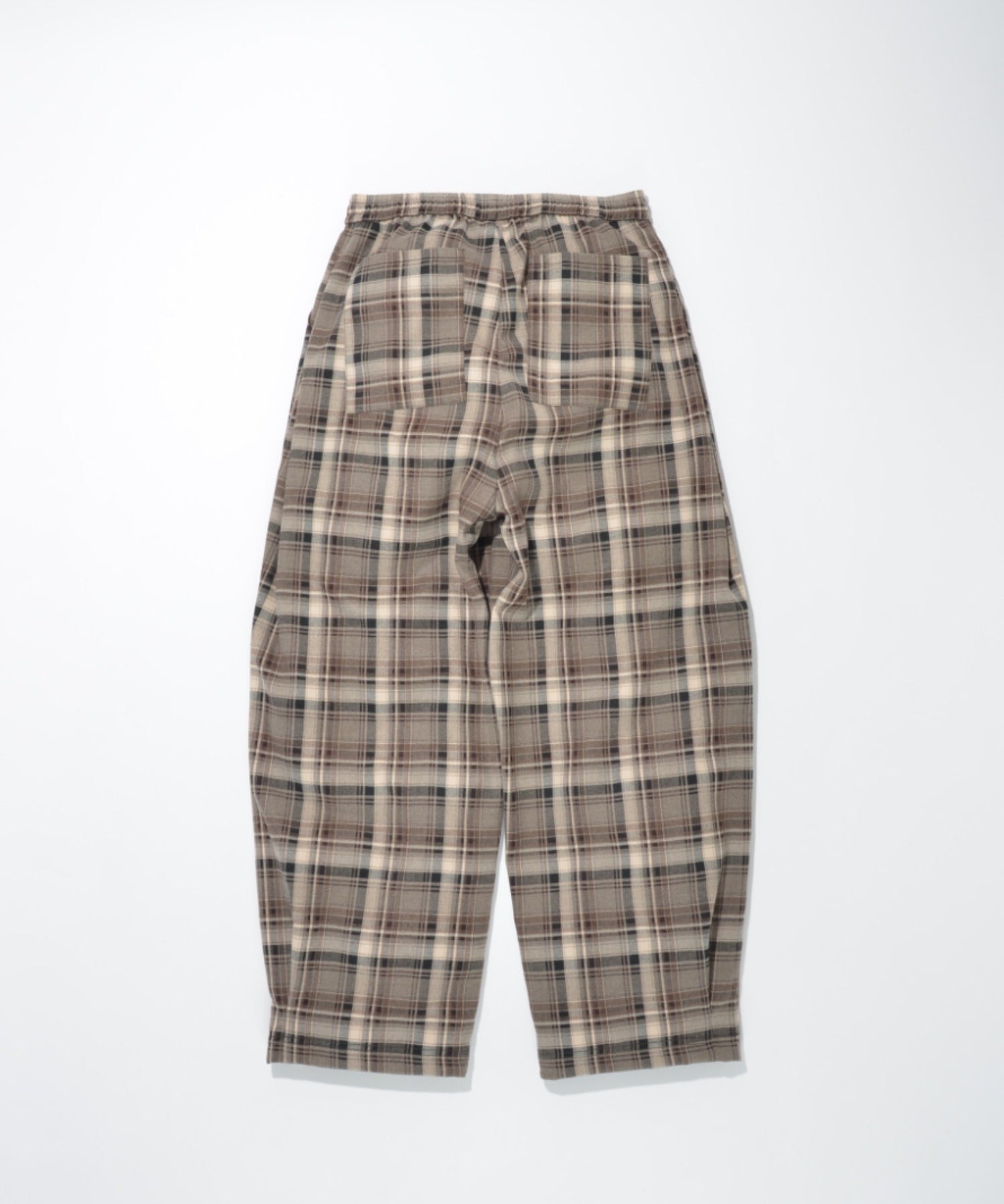 Side-tuck balloon pants - beige check