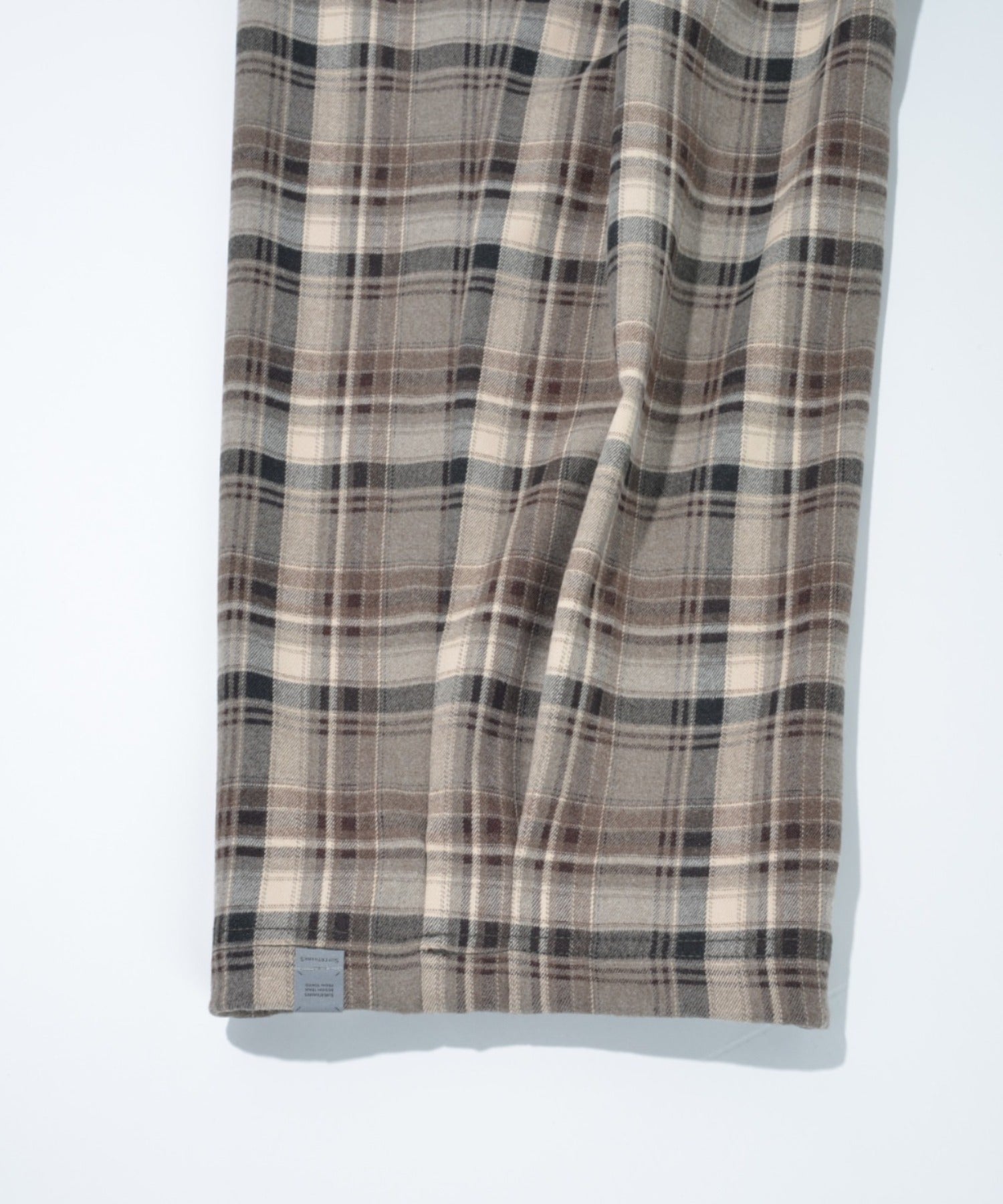 Side-tuck balloon pants - beige check