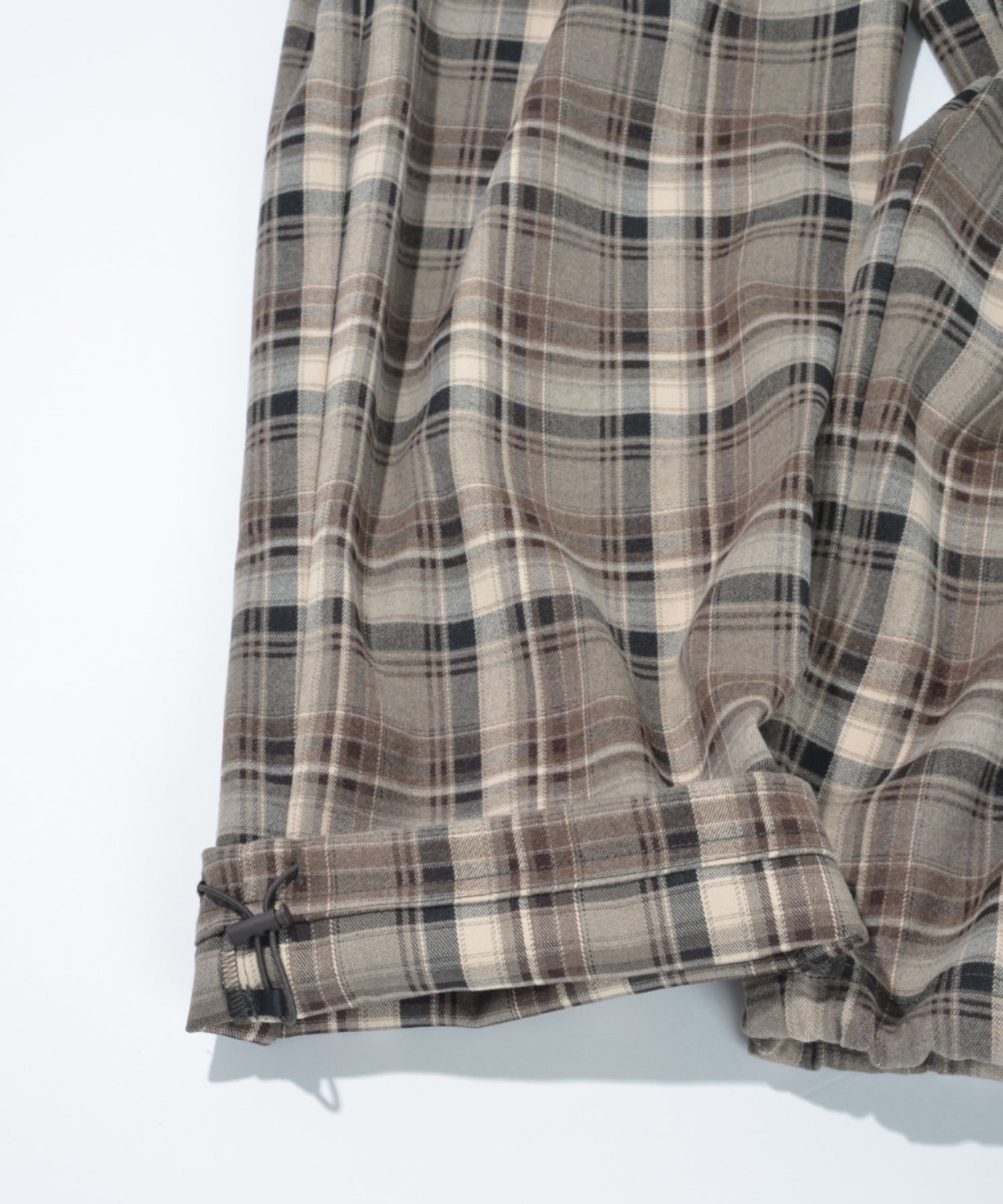 Side-tuck balloon pants - beige check