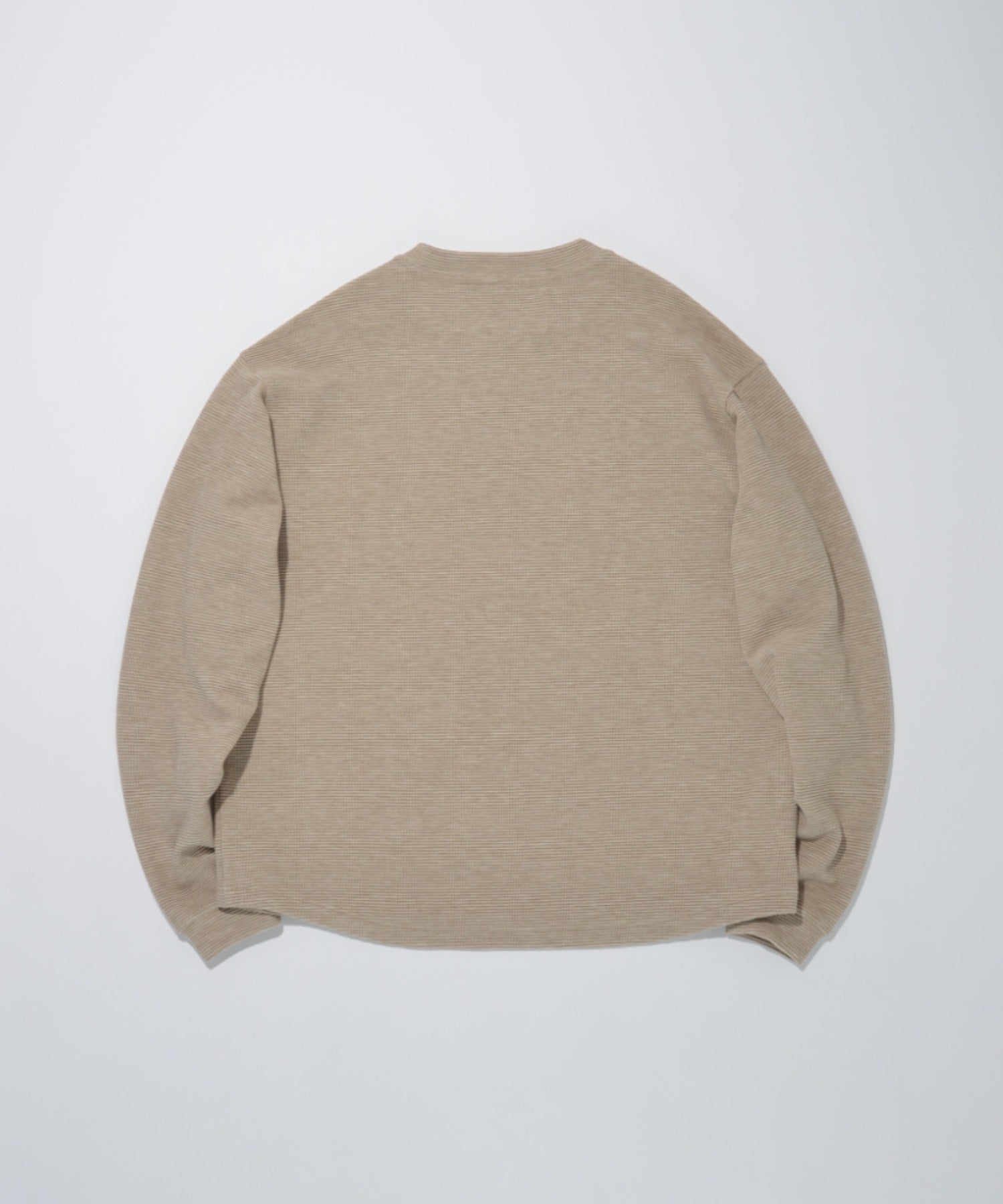Waffle crew neck L/S T-shirt - gray