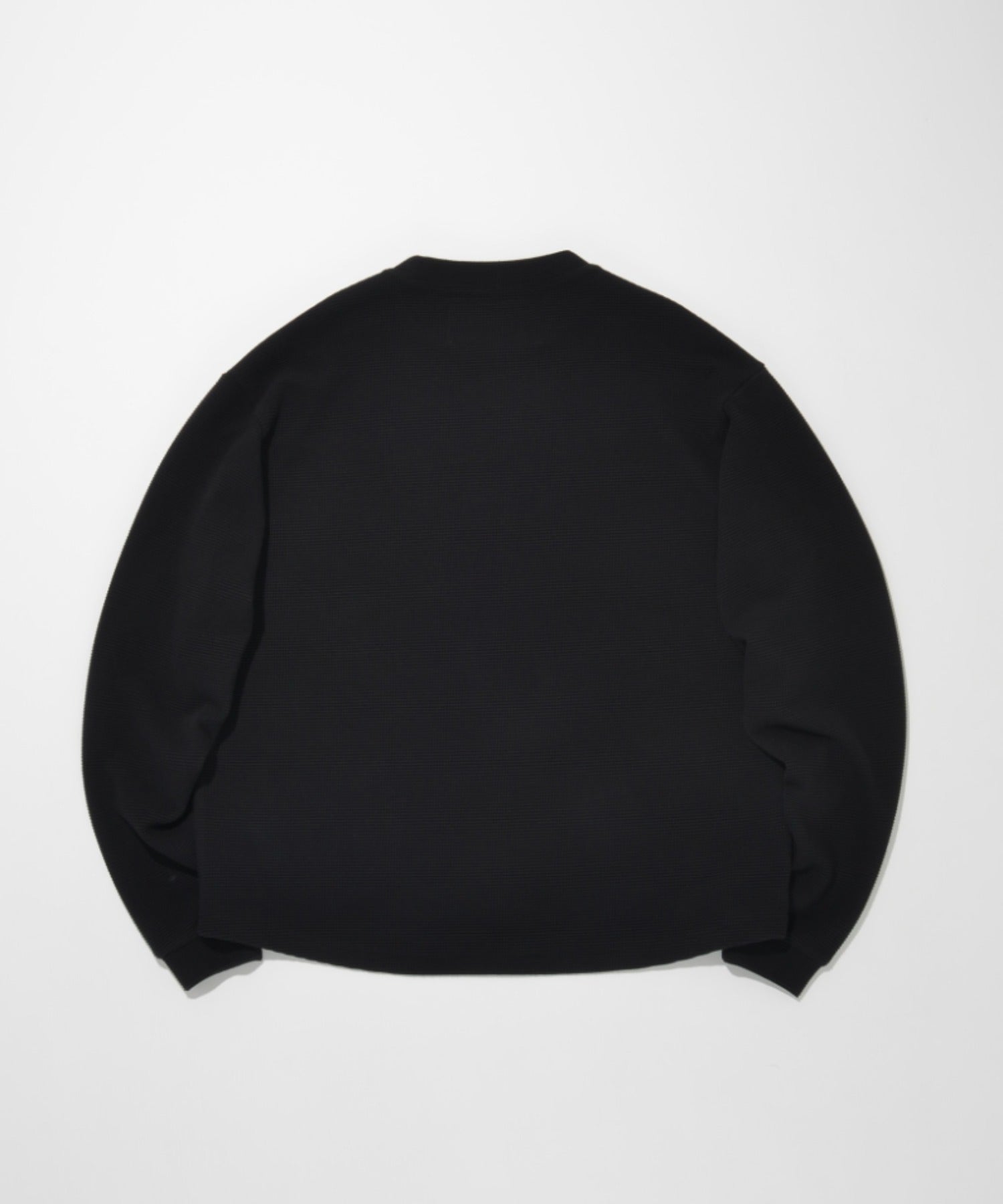 Waffle crew neck L/S T-shirt - gray