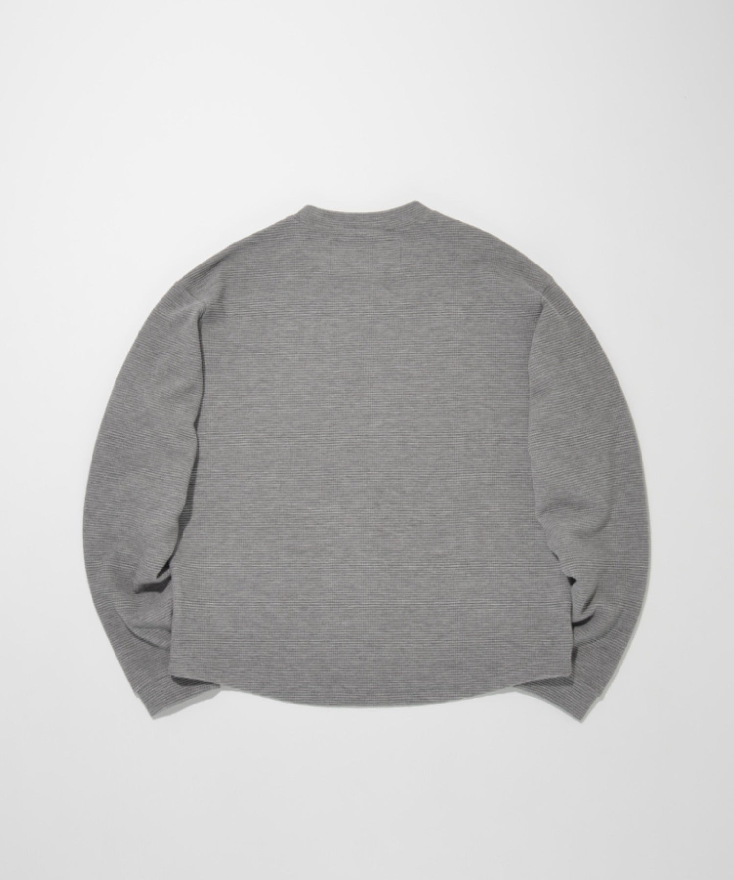 Waffle crew neck L/S T-shirt - gray