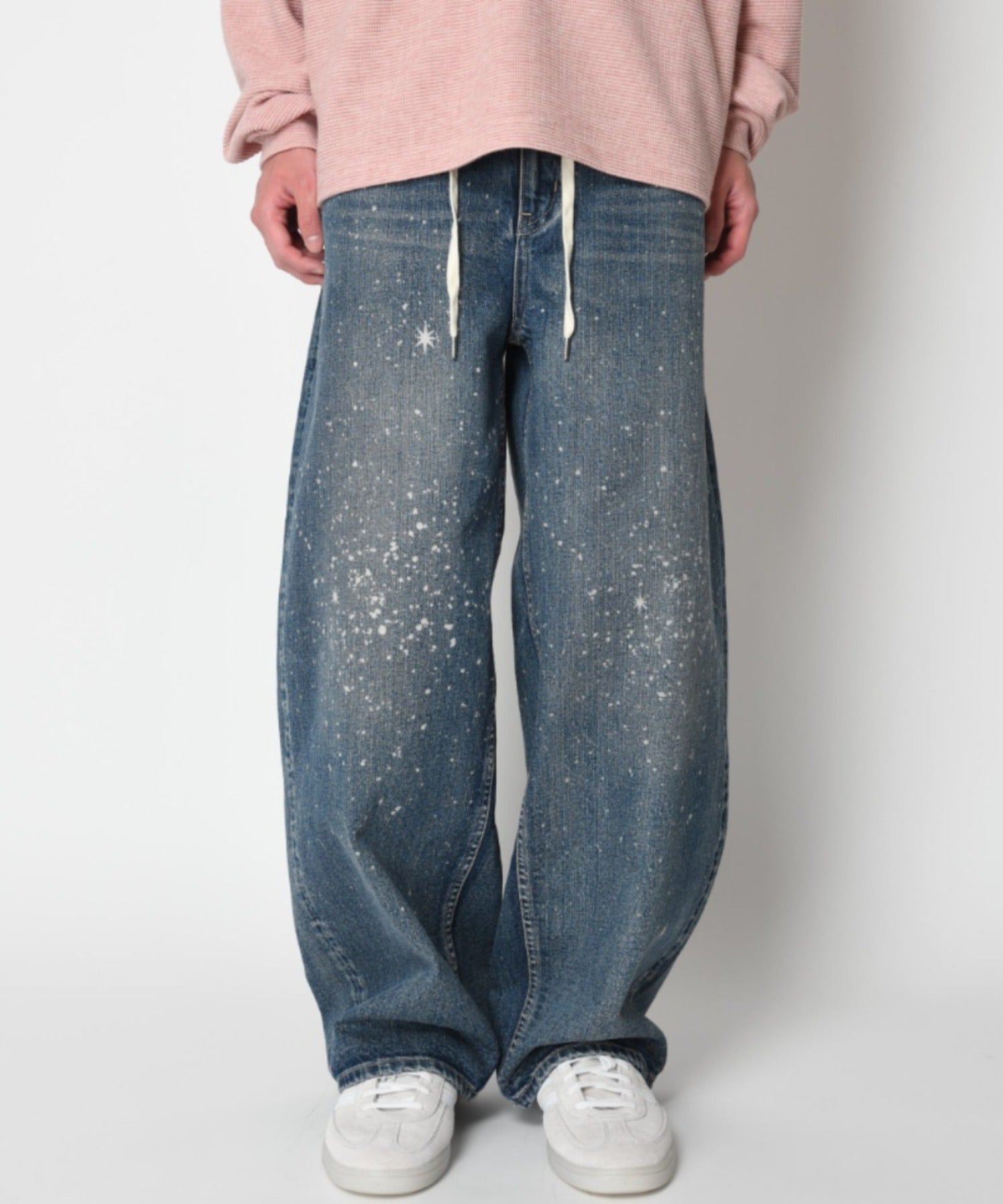 Space denim barrel leg jeans - blue denim
