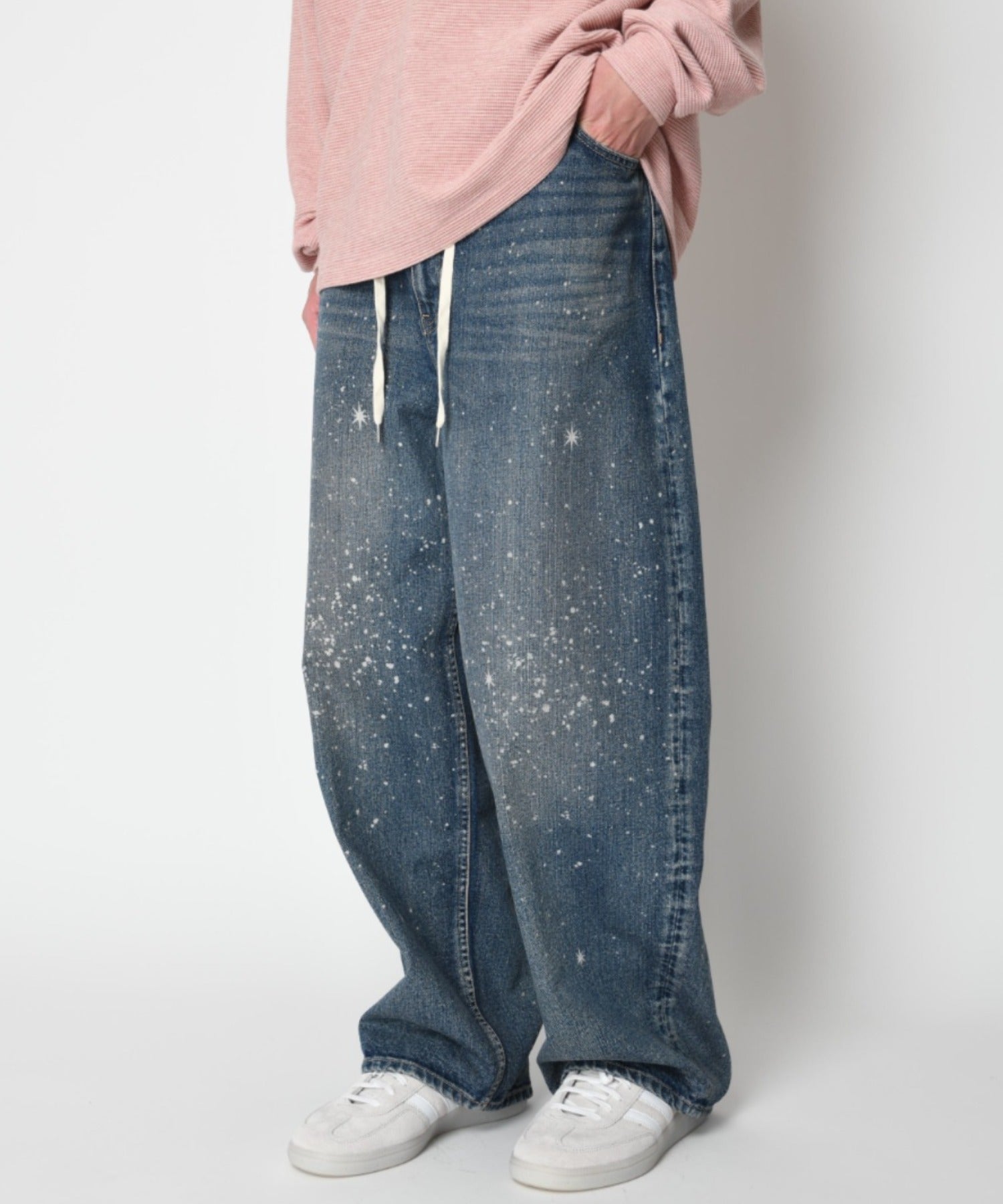 Space denim barrel leg jeans - blue denim