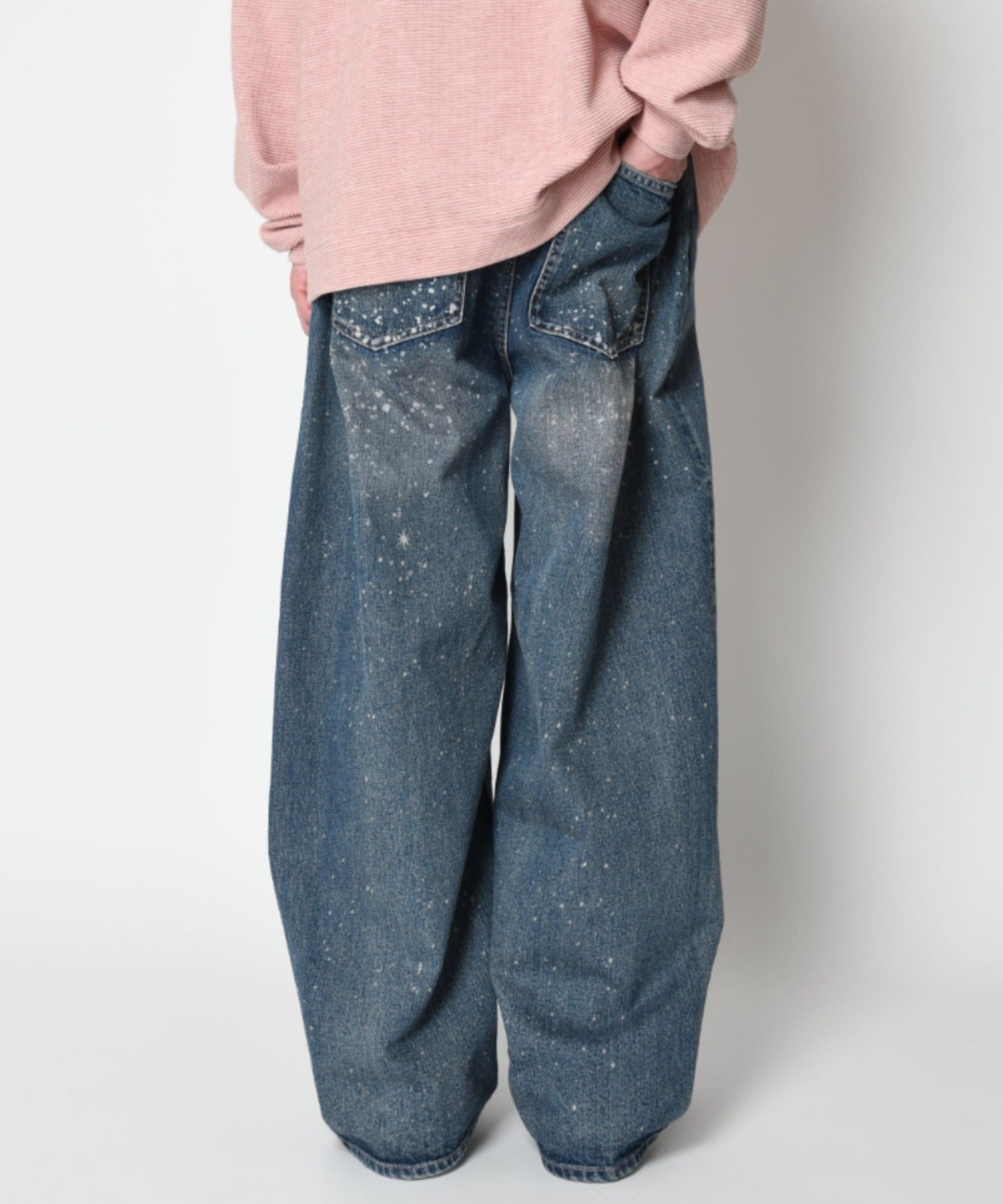Space denim barrel leg jeans - blue denim