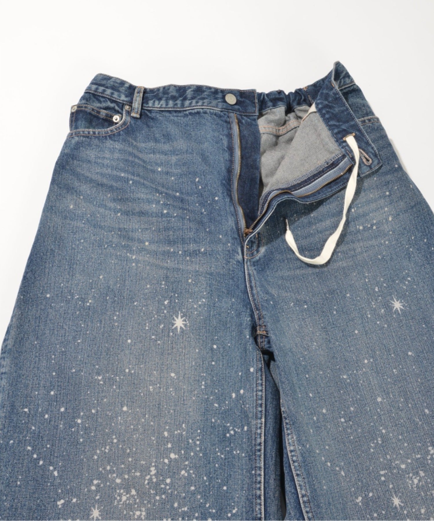 Space denim barrel leg jeans - blue denim