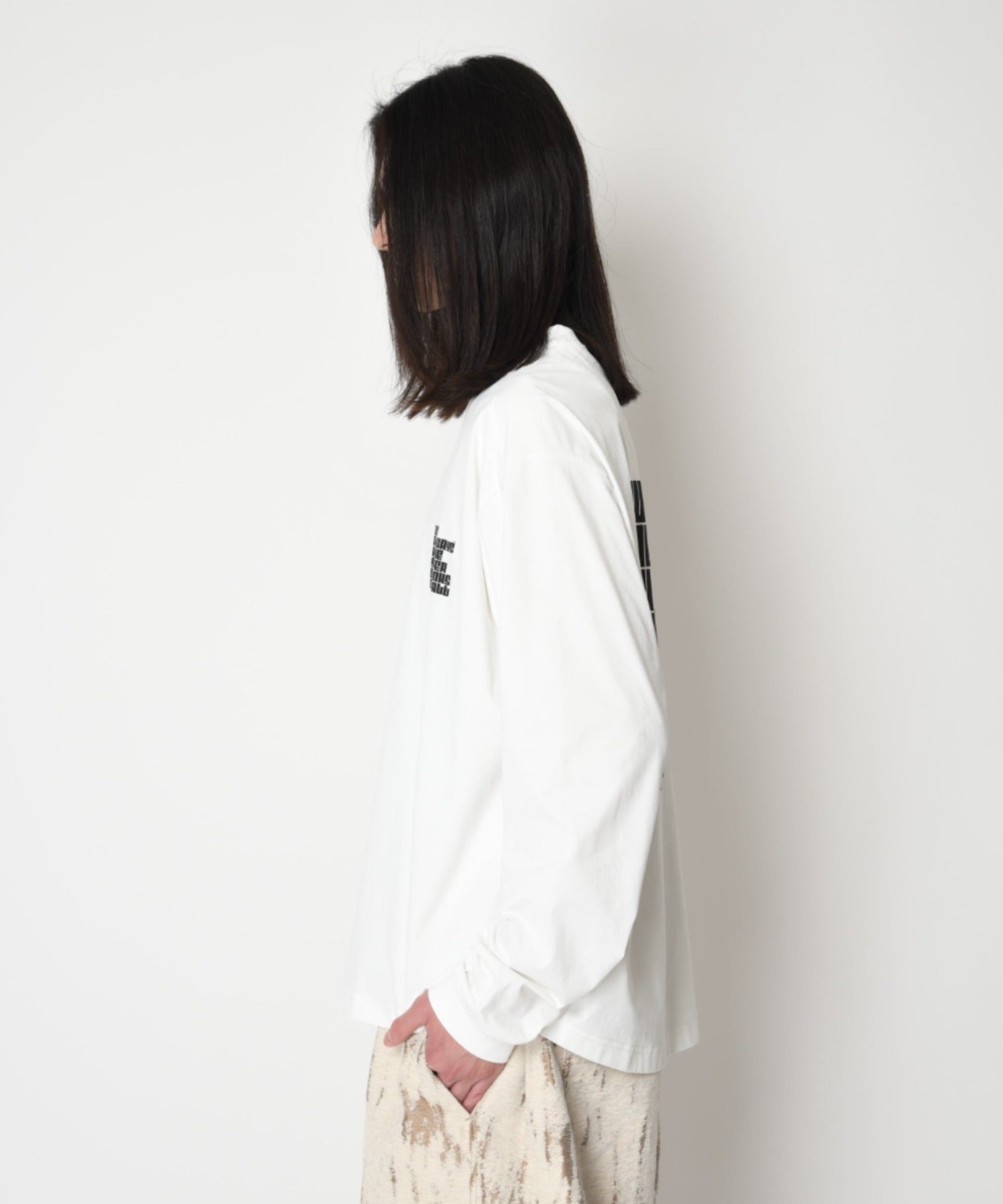 [pop logo] Functional L/S T-shirt - white
