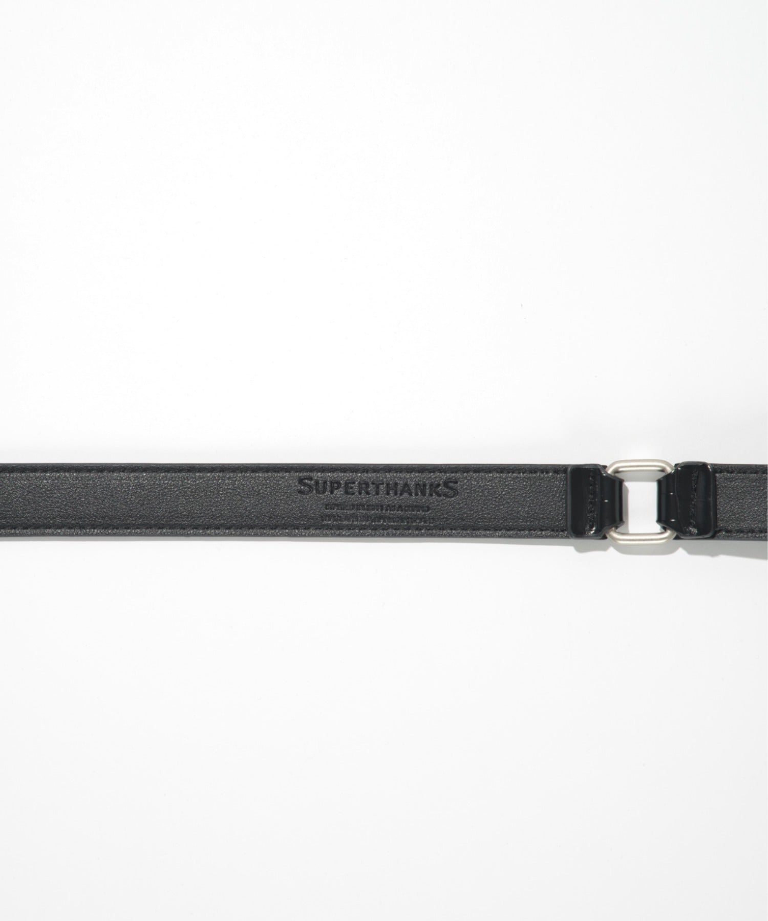 Long narrow emboss belt - mesh black