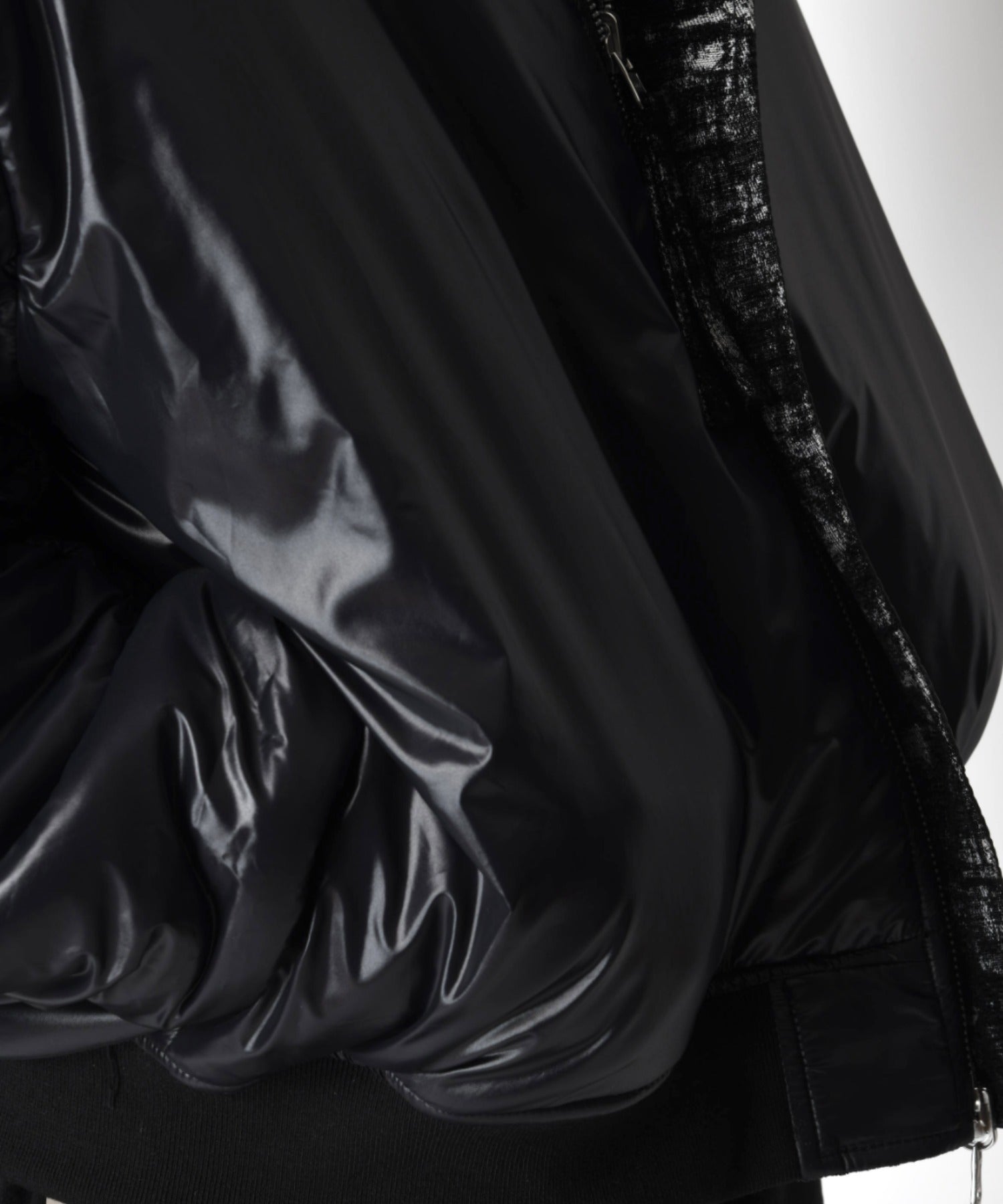 Mix jacquard Reversible Flight jacket - white-black