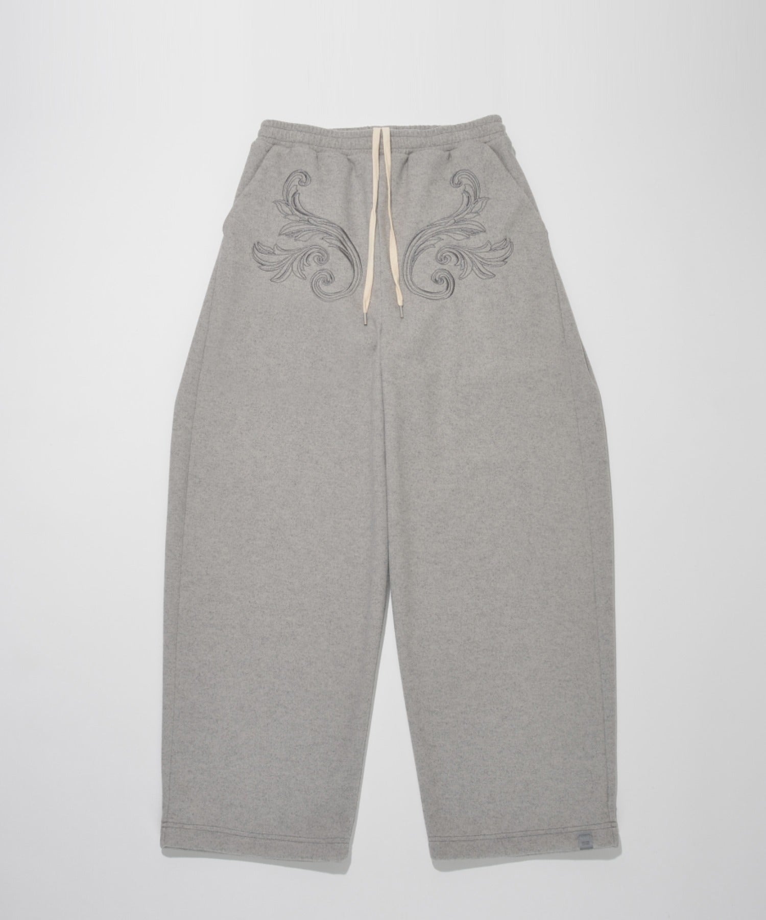 Stretch wool like Side-tuck balloon pants - mix gray