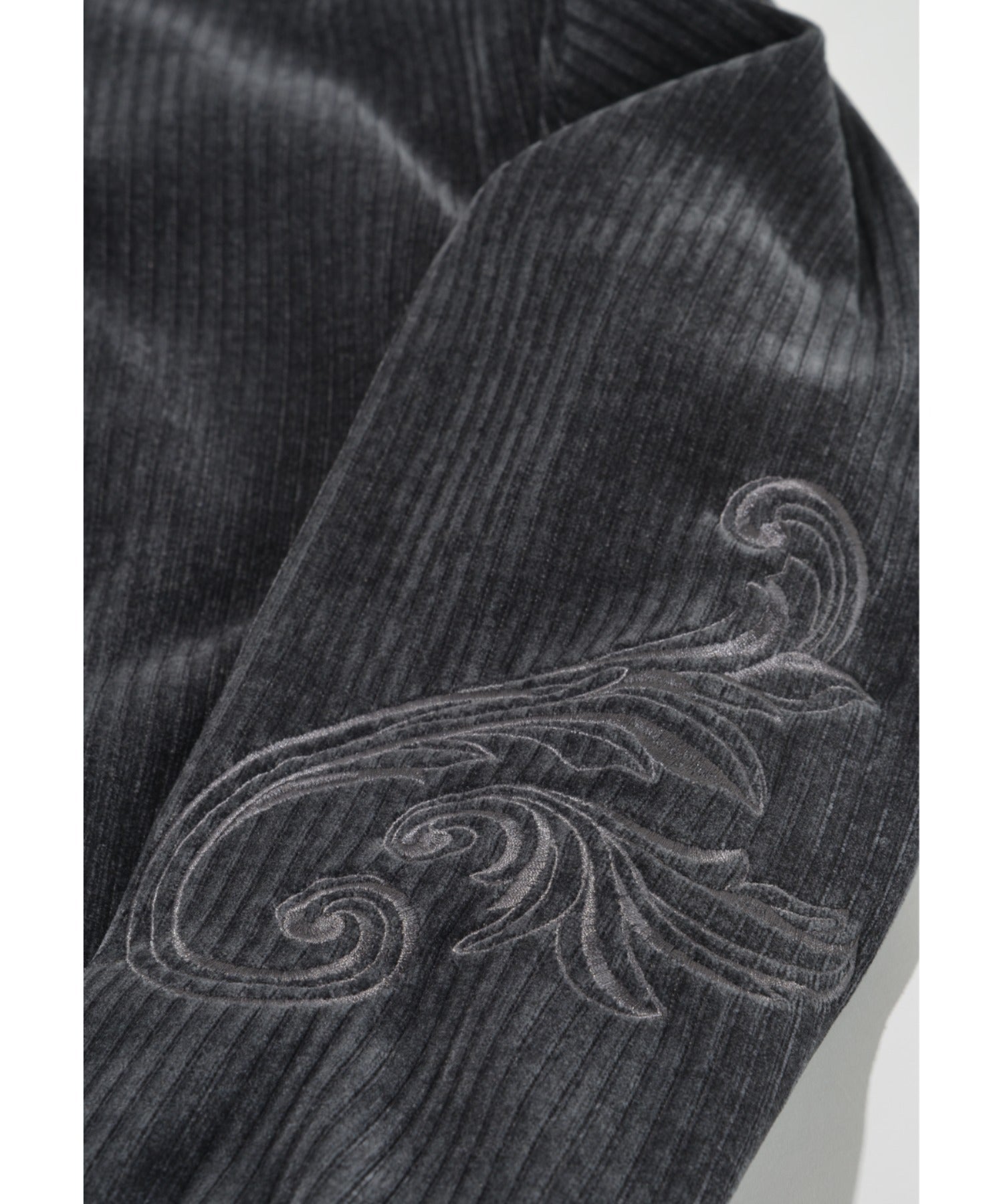 Stretch corduroy Half zip hoodie - c.gray