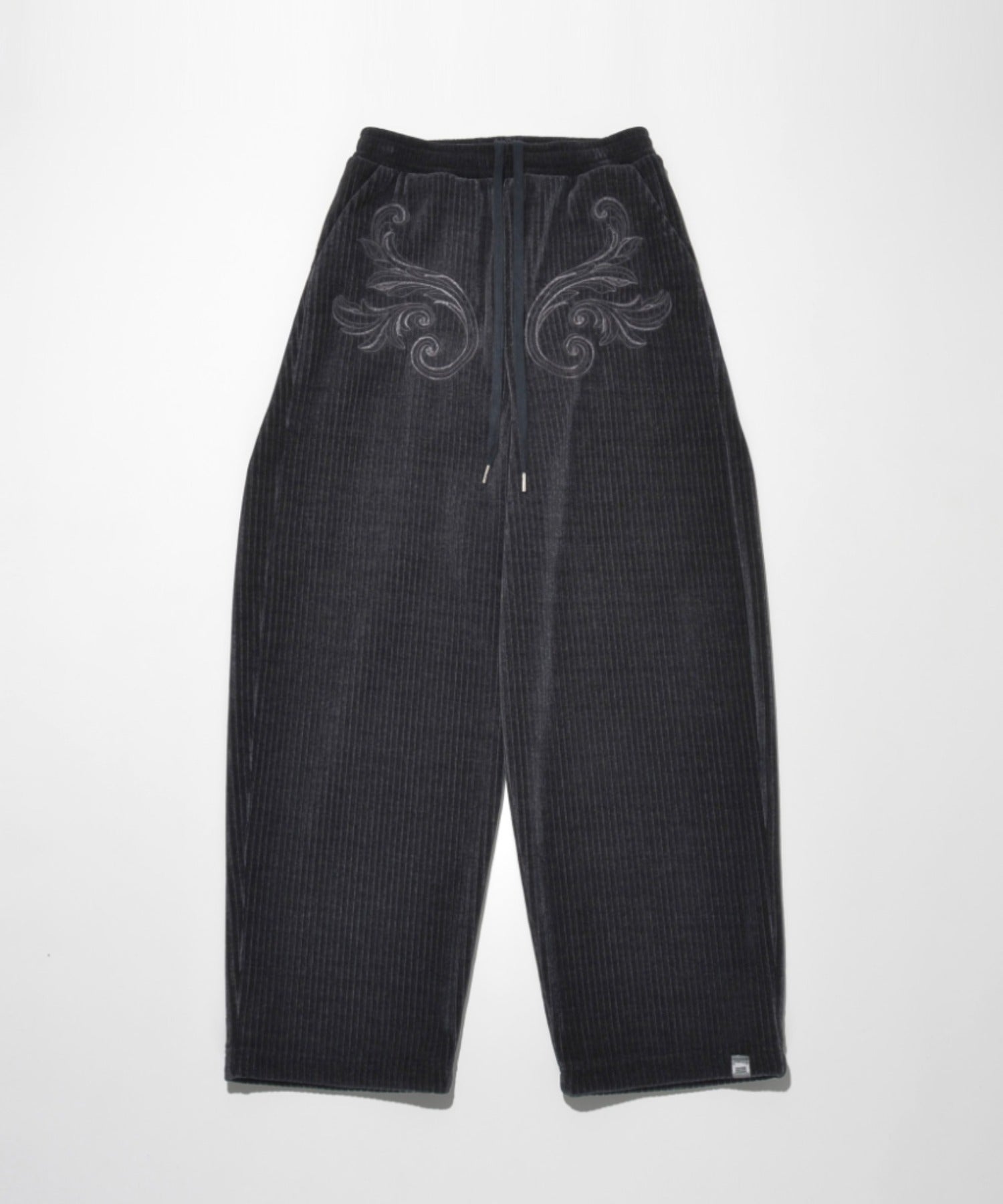 Stretch corduroy Side-tuck balloon pants - c.gray