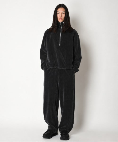 Stretch corduroy Side-tuck balloon pants（刺繍無） - c.gray