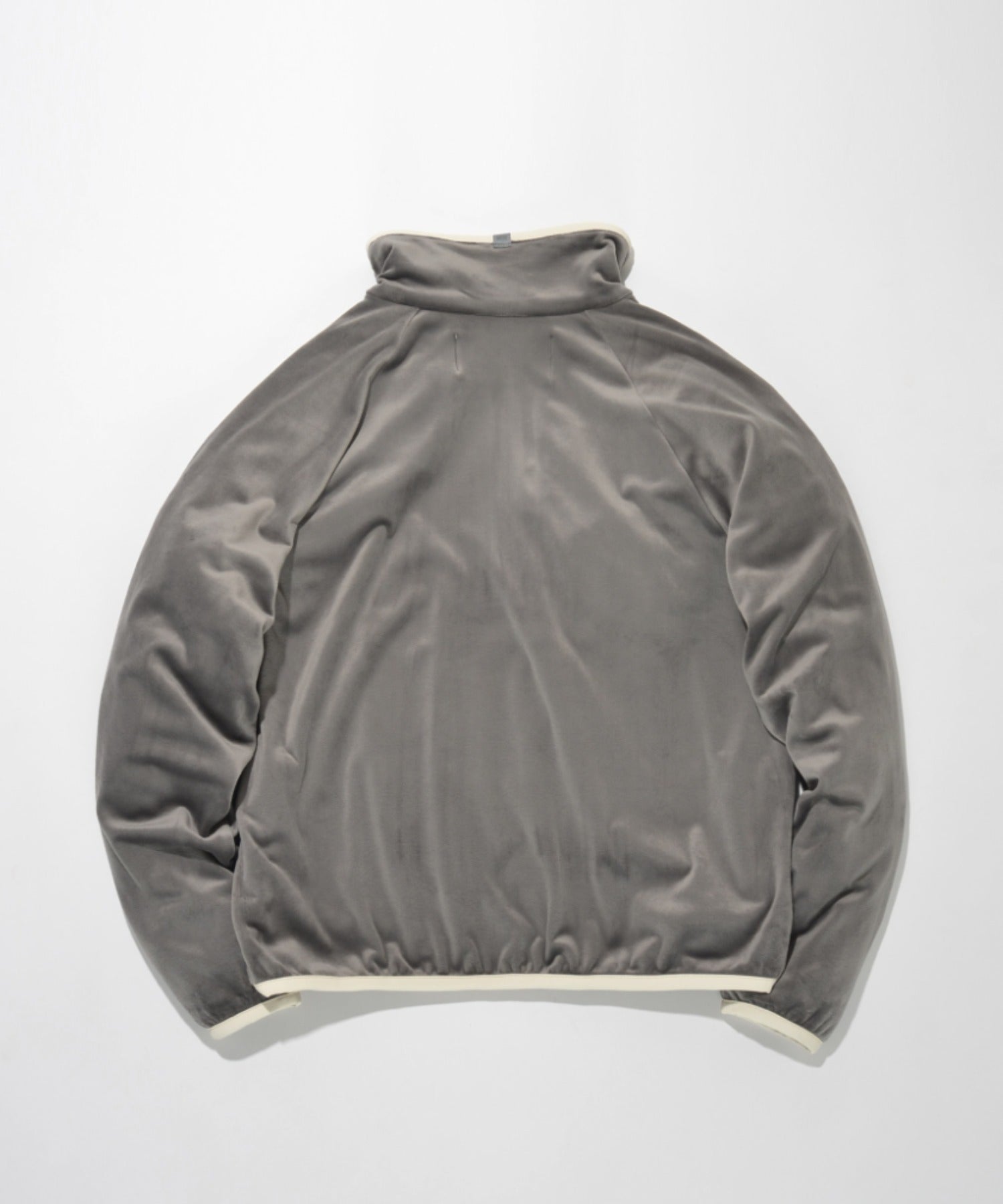 Velour Half zip pullover - gray/wh