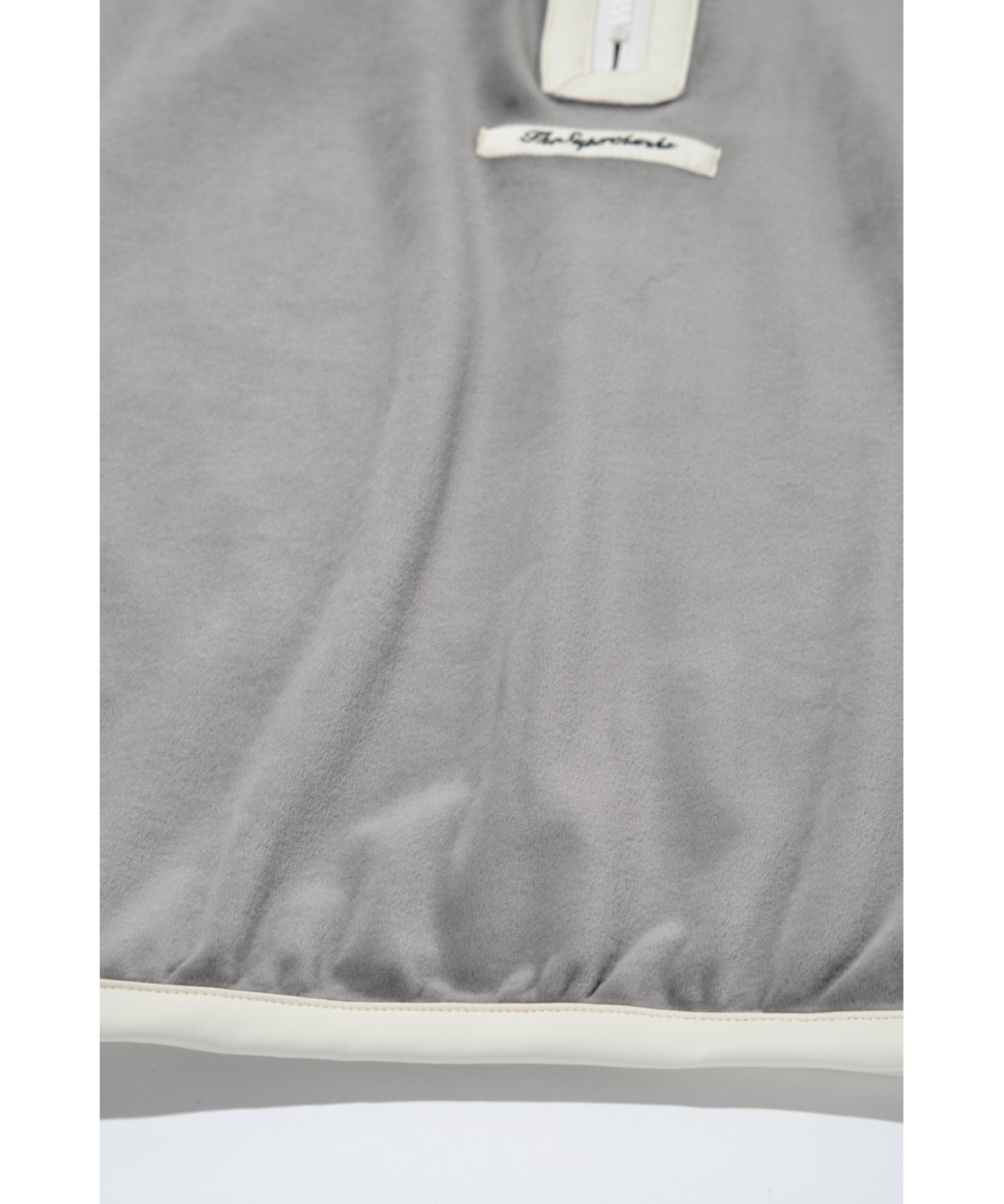 Velour Half zip pullover - gray/wh
