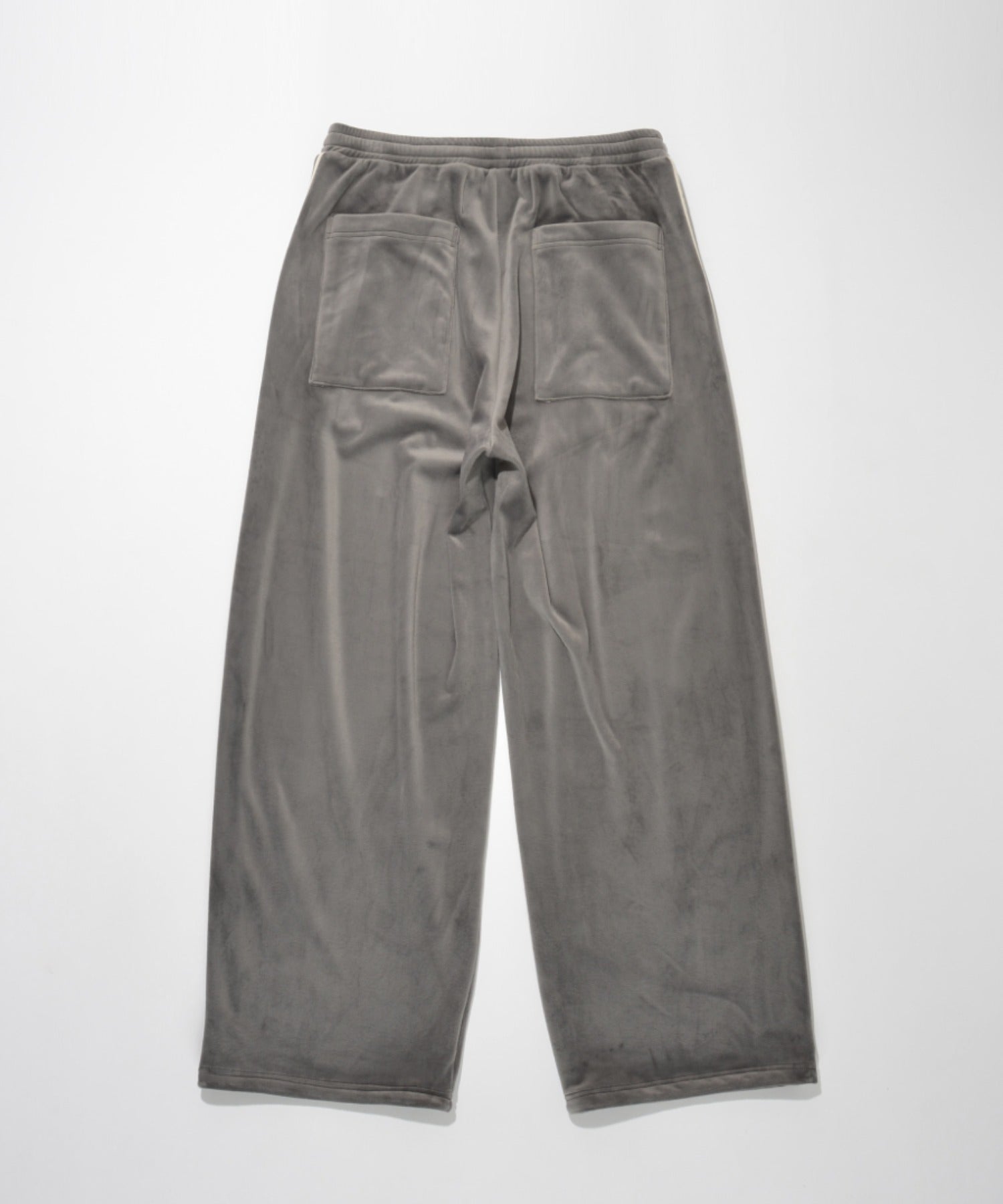 Velour barrel leg line pants - gray/wh